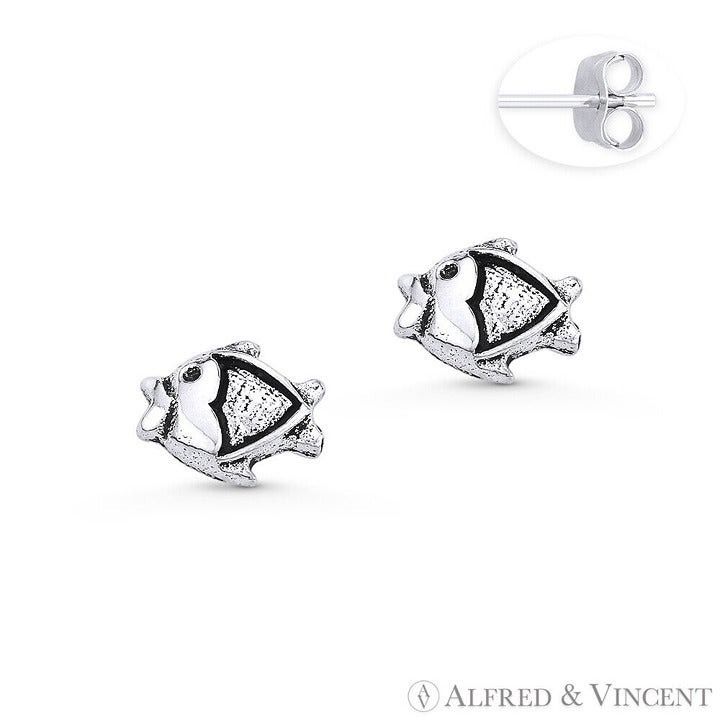 Other Fish Charm Animal Stud Earrings in .925 Sterling Silver Size ONE SIZE - 1 Preview