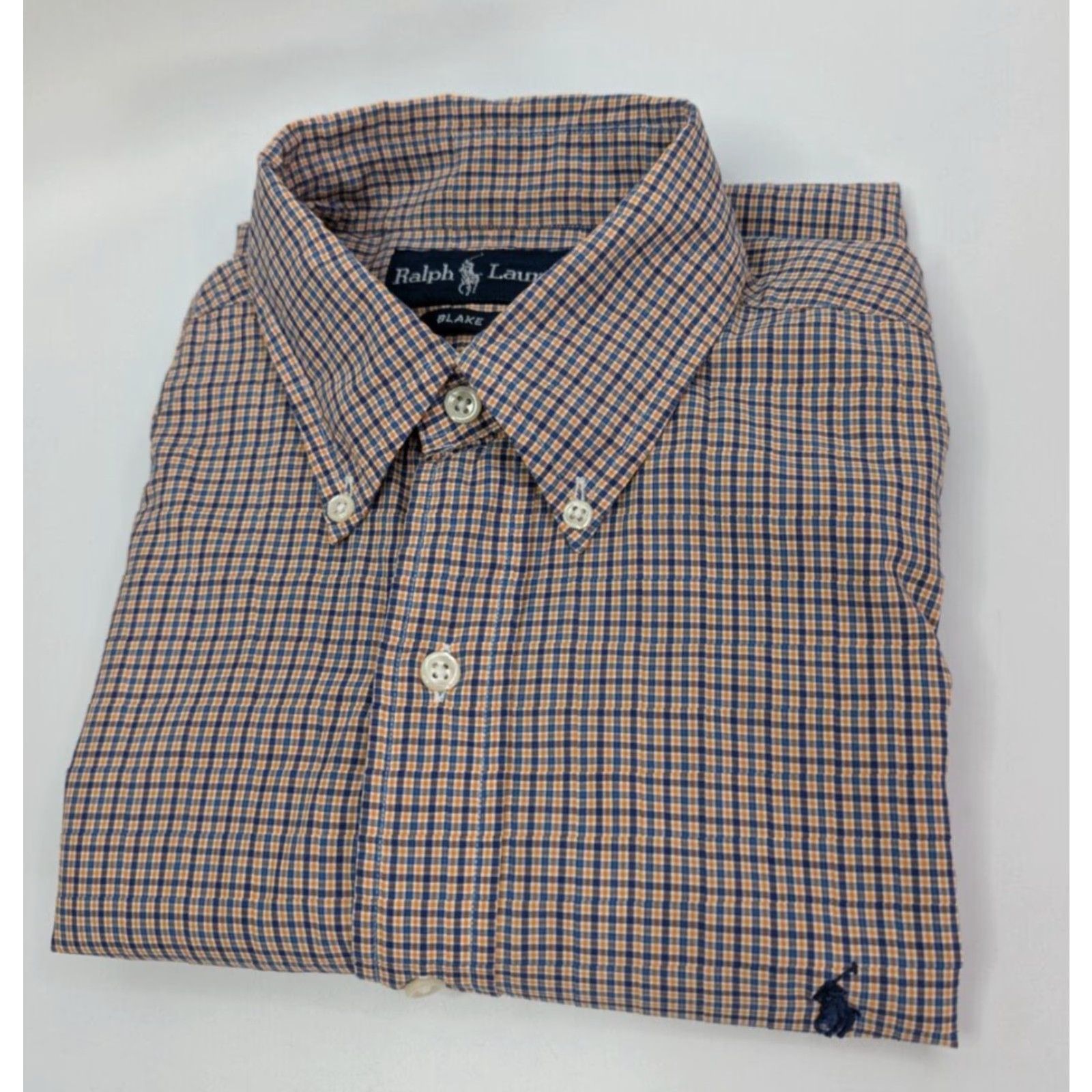 Ralph Lauren Ralph Lauren Blake Shirt Men's M Pony Button Down Orange Blue Plaid Short Sleeve Shirt Size US M / EU 48-50 / 2 - 2 Thumbnail