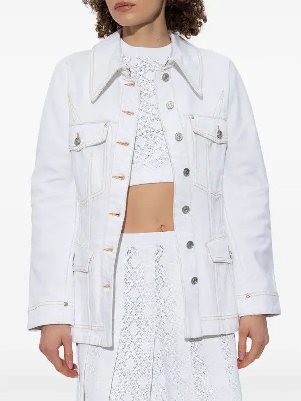 Givenchy o1n1vont0326 Denim Jacket in White Size XS / US 0-2 / IT 36-38 - 2 Thumbnail