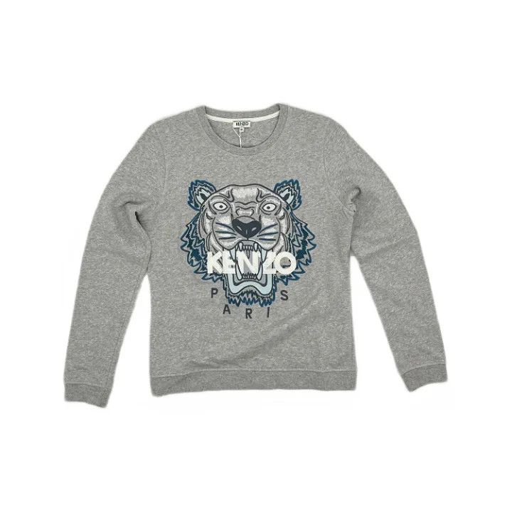 Kenzo KENZO Casual Gray Embroidered Sweatshirt 0079 Size US M / EU 48-50 / 2 - 1 Thumbnail