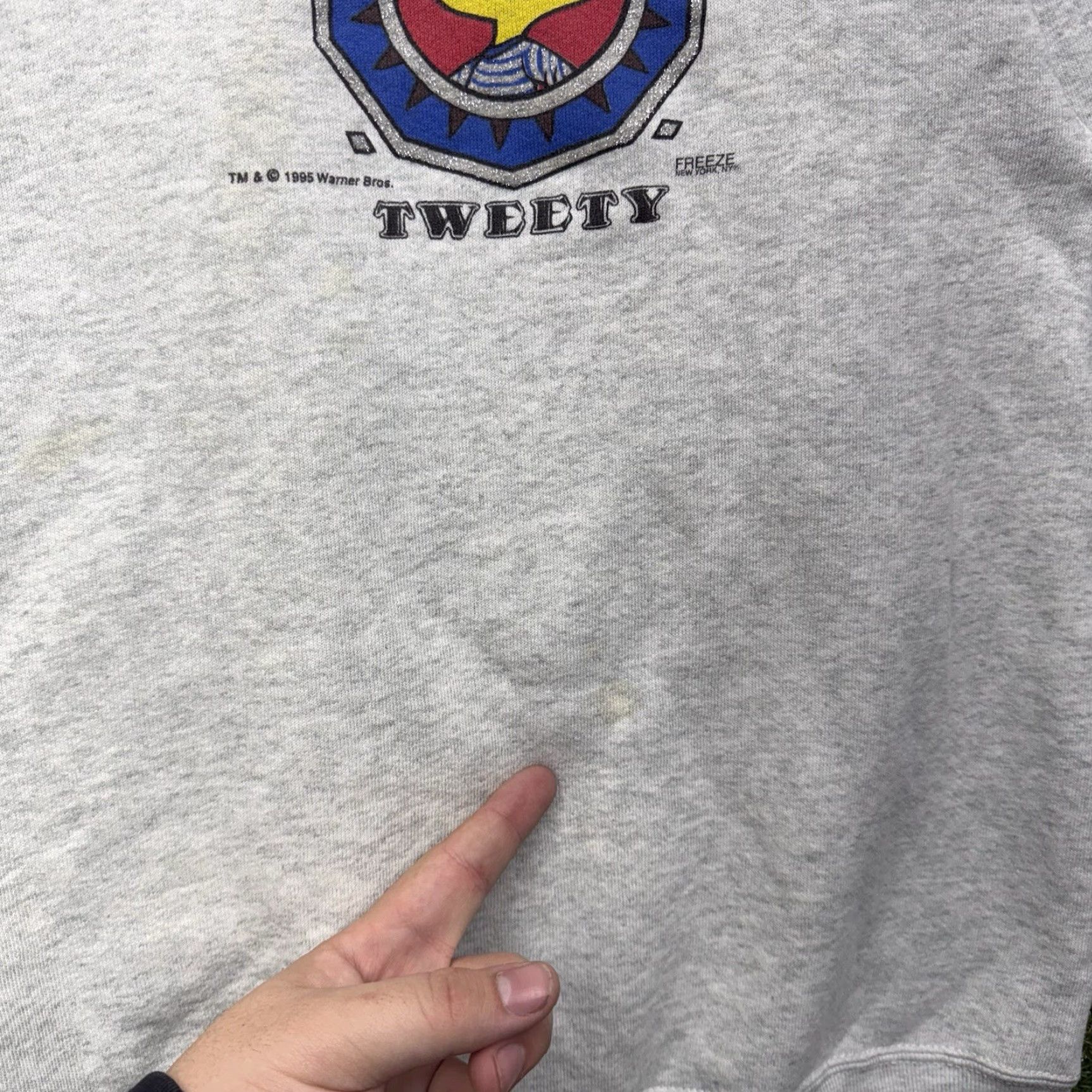 Vintage VINTAGE Tweety Taz Warner Bros Sweatshirt Mens XL Gray Cotton Fleece Graphic Print 1995 Crewneck Sweatshirt Mens XL Size US XL / EU 56 / 4 - 4 Thumbnail