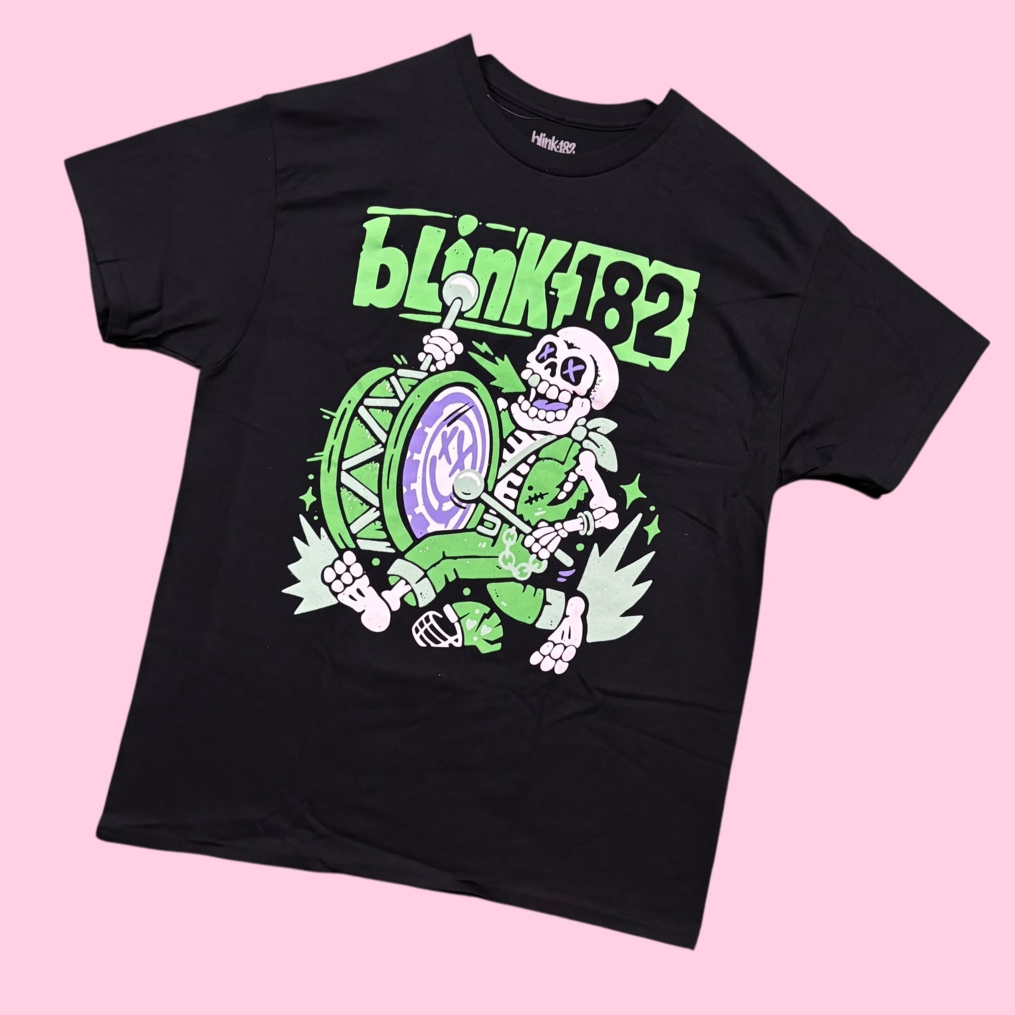 Band Tees Blink-182 Skeleton Marching Drummer Punk Rock Band Tee L Size US L / EU 52-54 / 3 - 3 Thumbnail