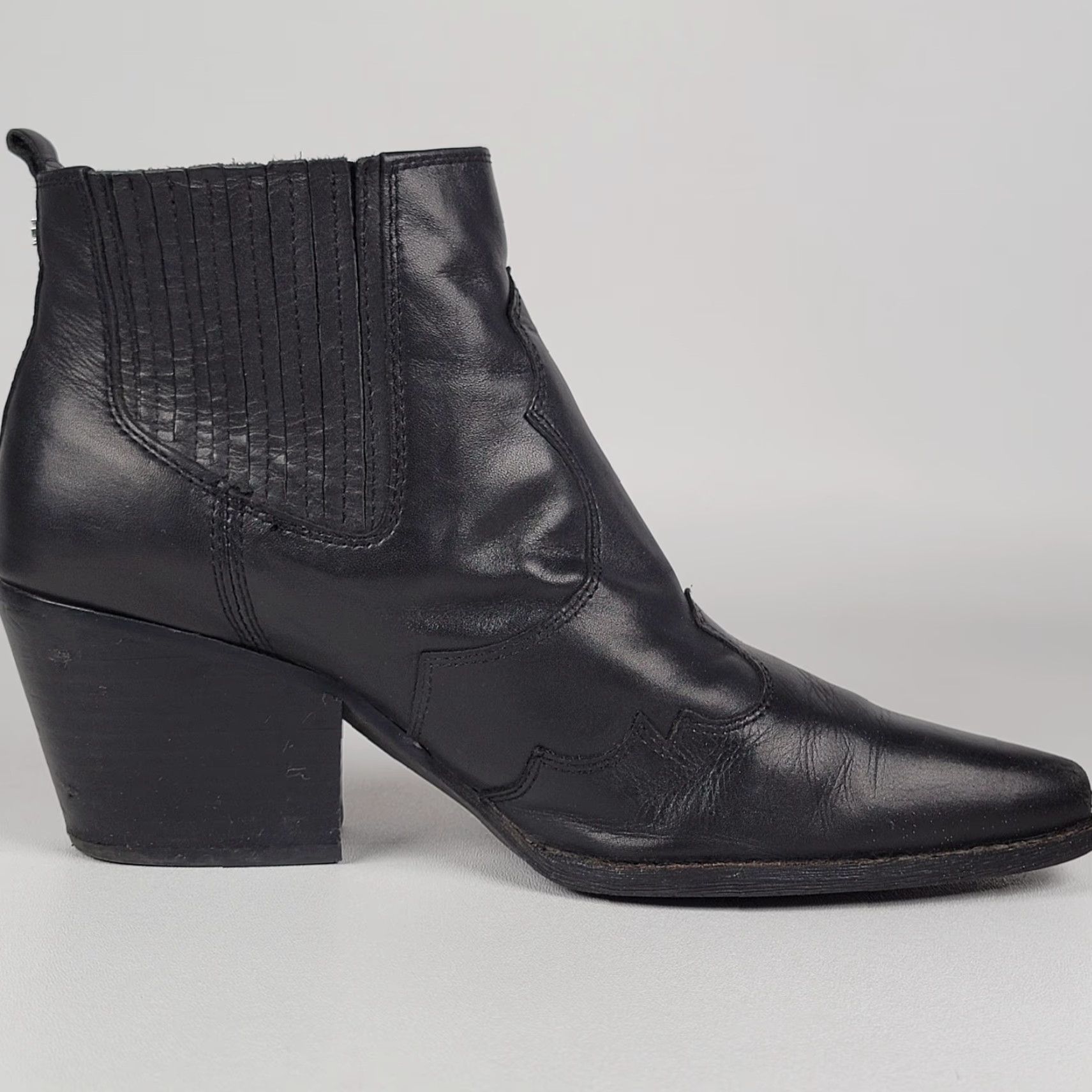 Sam Edelman Sam Edelman Black Winona Leather Western Boots Women 9 M Size US 9 / IT 39 - 5 Thumbnail