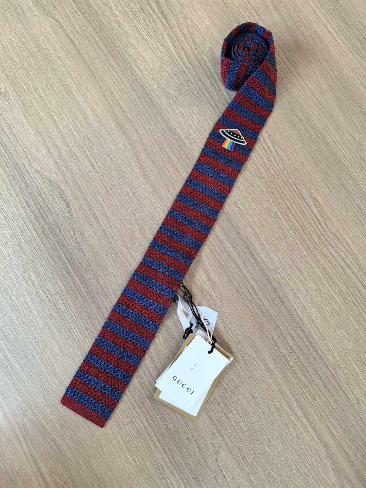 Gucci Gucci red striped spaceship tie Size ONE SIZE - 1 Thumbnail