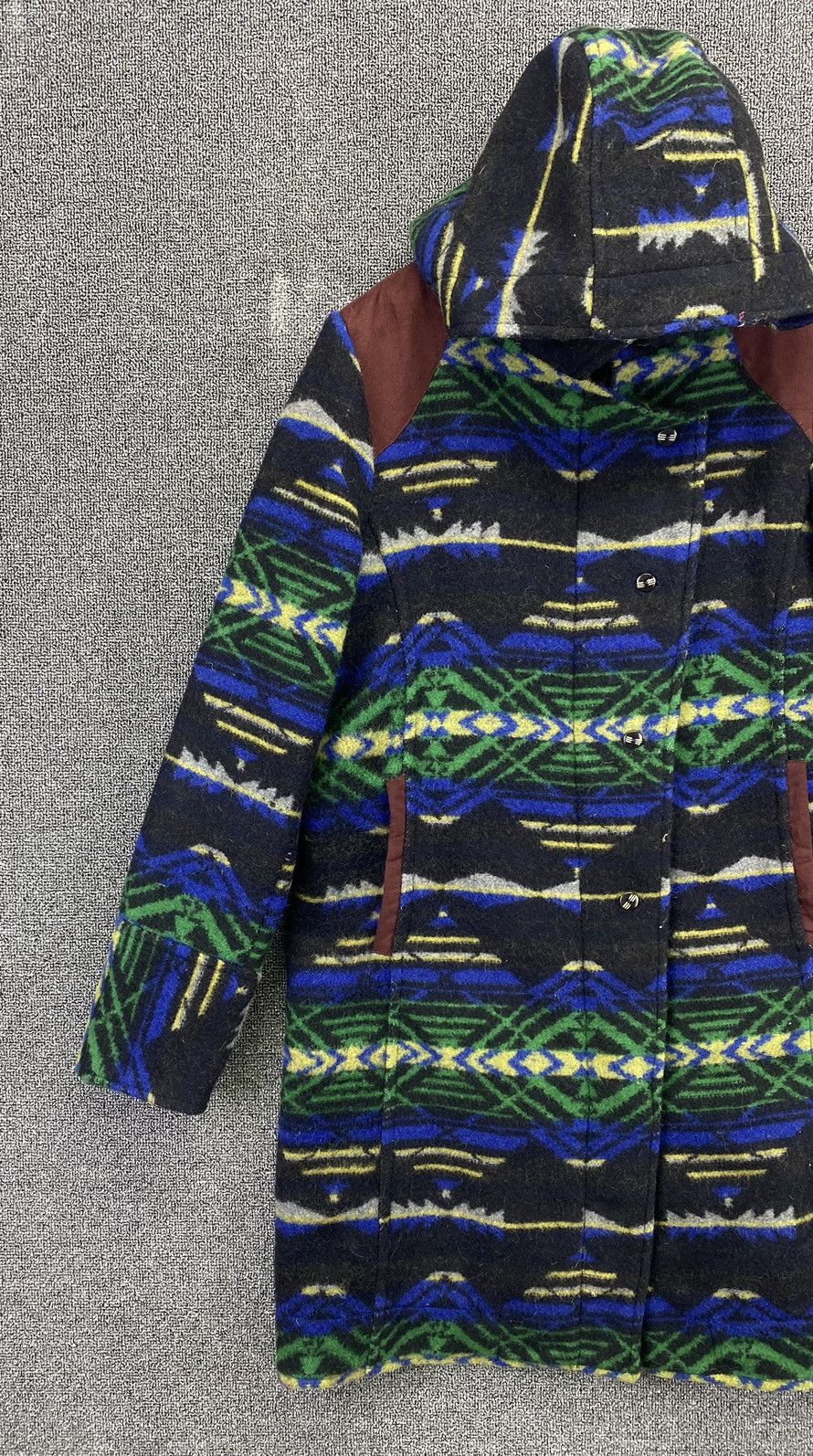Japanese Brand Vintage Amina Native x Navajo Hooded Wool Long Jacket Size M / US 6-8 / IT 42-44 - 3 Thumbnail