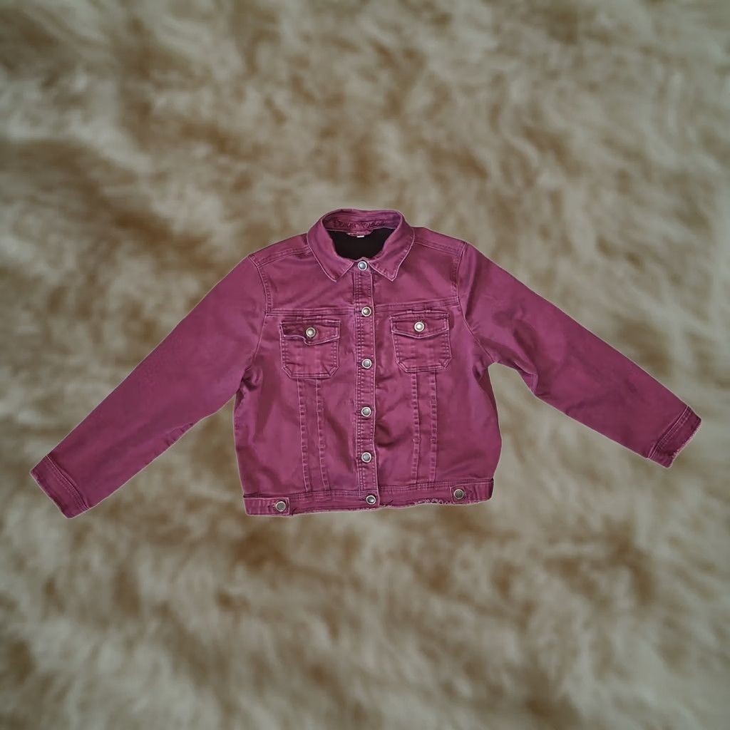 Denime Denim Fueled Jacket Teens XL Long Sleeve Red Denim Regular Casual Pockets Button Front Size XL / US 12-14 / IT 48-50 - 1 Thumbnail