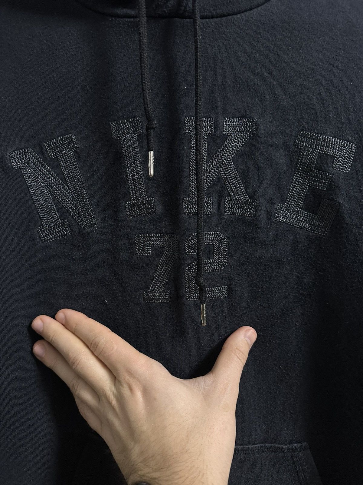 Nike Rare Vintage Hoodie Nike 72 Big Logo Drill Y2K Size US L / EU 52-54 / 3 - 2 Thumbnail