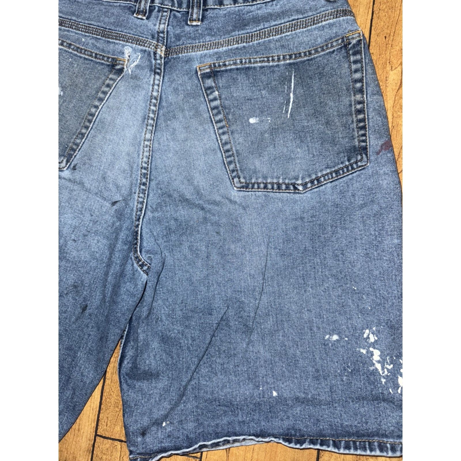 Vintage VINTAGE Big Mac Carpenter Shorts Men 32 Distressed Blue 12 Inseam USA Made Workwear 90s Y2K Size US 32 / EU 48 - 7 Thumbnail