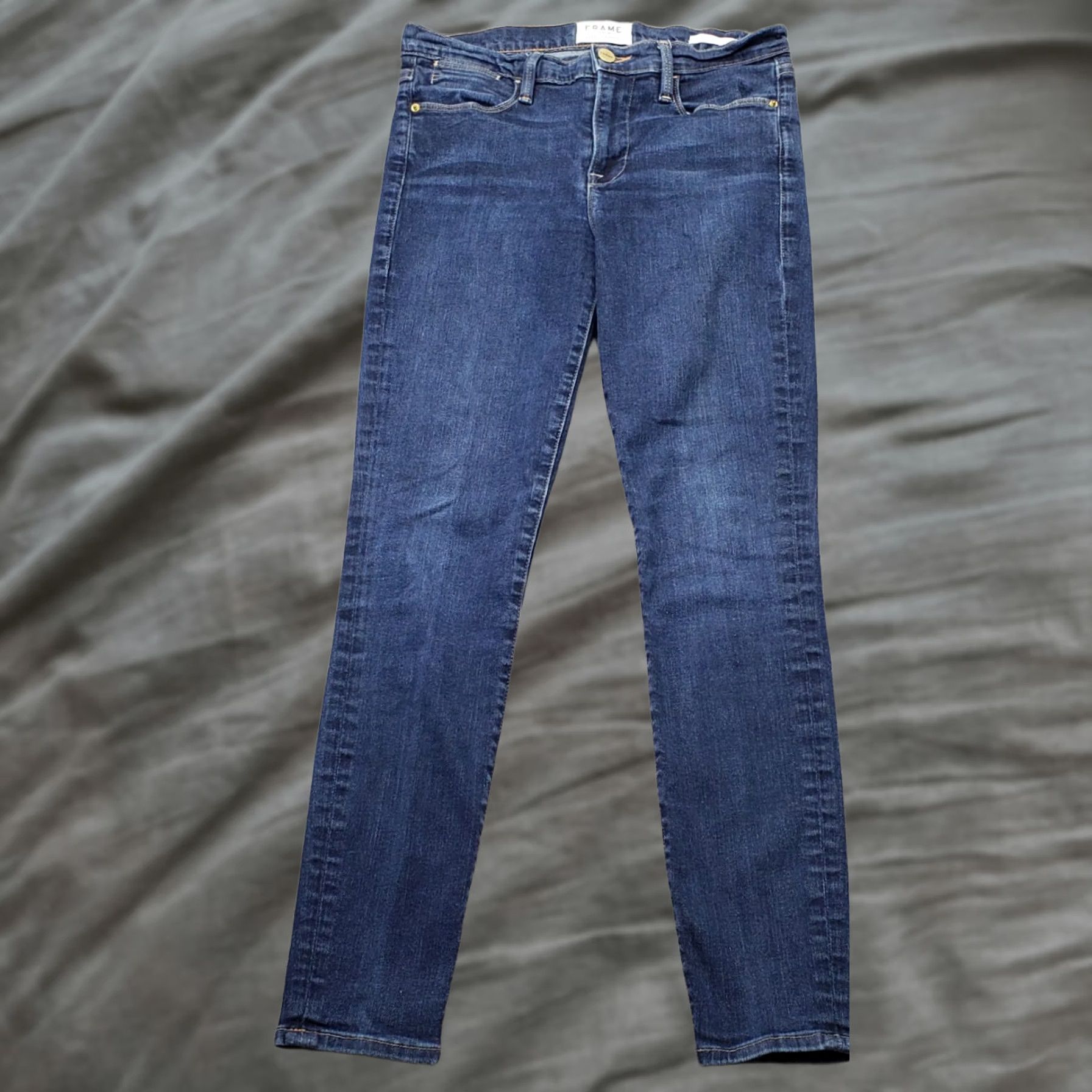 Frame Frame Women's Jeans 26 Blue Denim Frame Le High Cropped Stretch Skinny 5-Pocket Regular Waist Inseam 27.25" - 34.25" Outseam Size 26" / US 2 / IT 38 - 1 Thumbnail