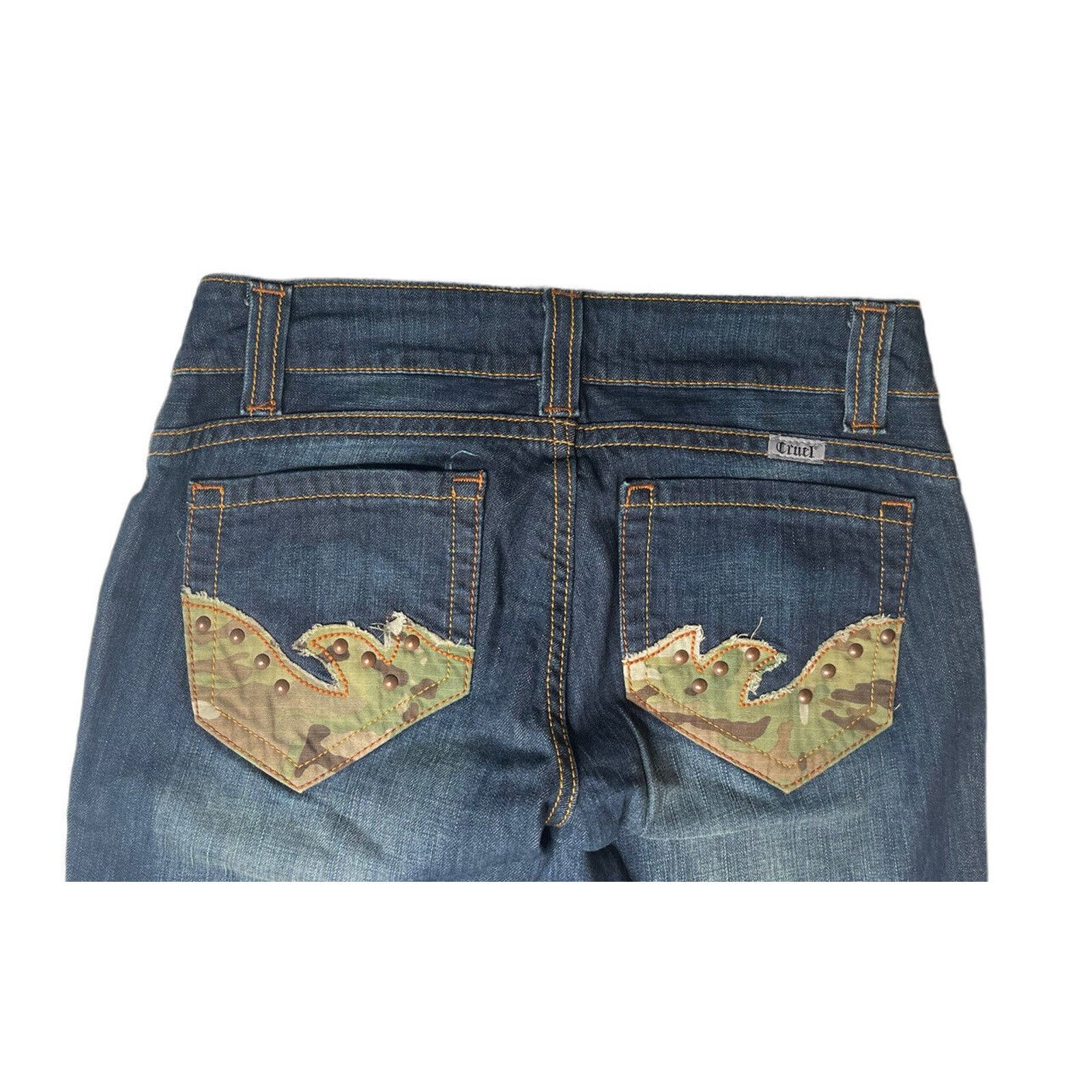 Other CRUEL CAMRYN Camo Stud Dark Low Rise Boot Cut Stretch Sz 5S Size 30" / US 8 / IT 44 - 6 Thumbnail