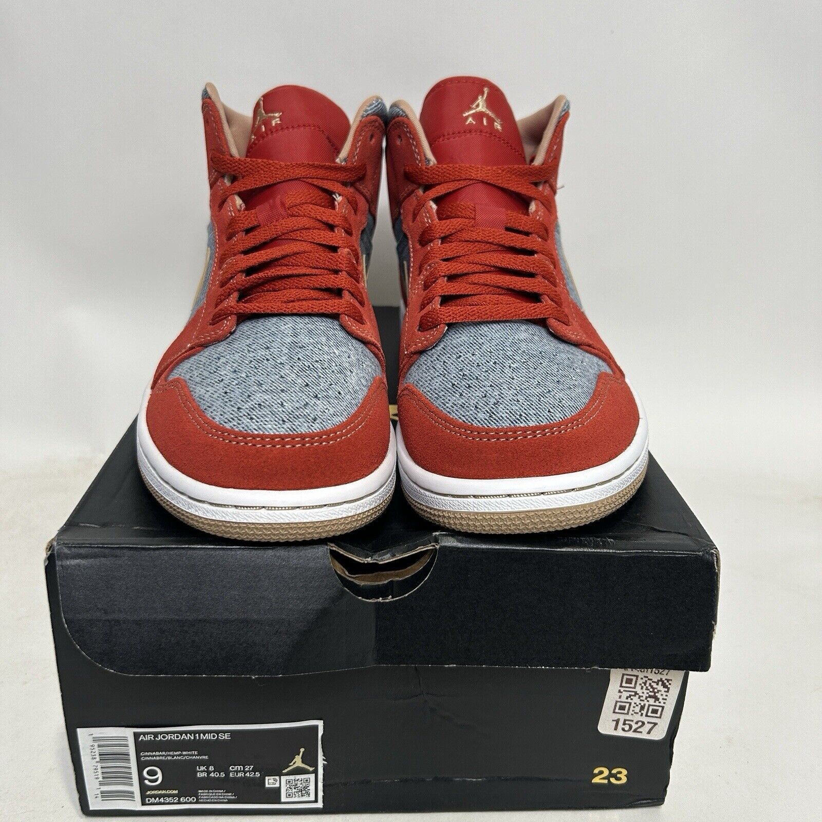 Nike Nike Air Jordan 1 Mid SE “Denim/Cinnabar Red Hemp” 2024 Size US 9 / EU 42 - 2 Thumbnail