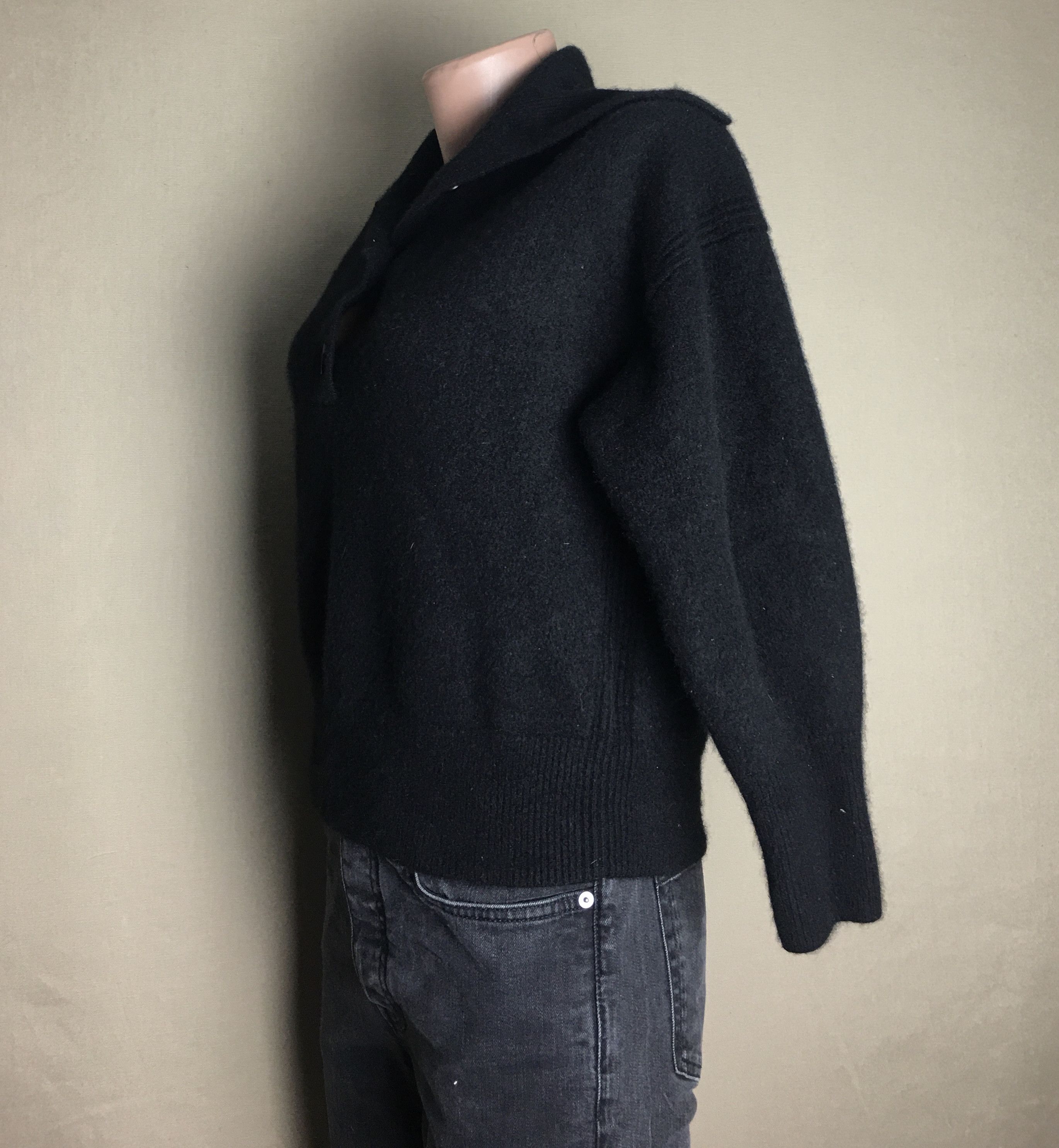 Cos COS Spread Collar Pure Cashmere Black Jumper Sweater Size S / US 4 / IT 40 - 5 Thumbnail