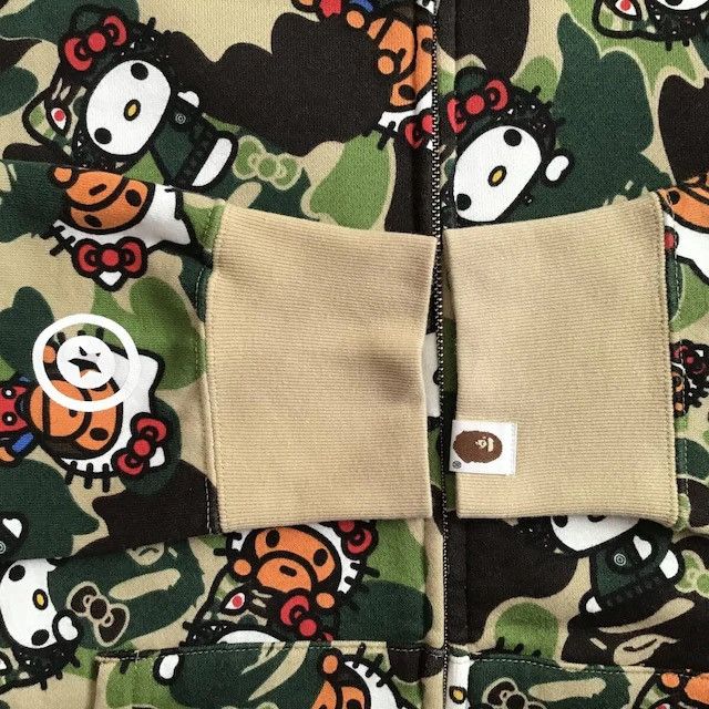 Bape SANRIO × BAPE KITTY MILO ABC CAMO shark full zip hoodie APE Size US L / EU 52-54 / 3 - 8 Thumbnail