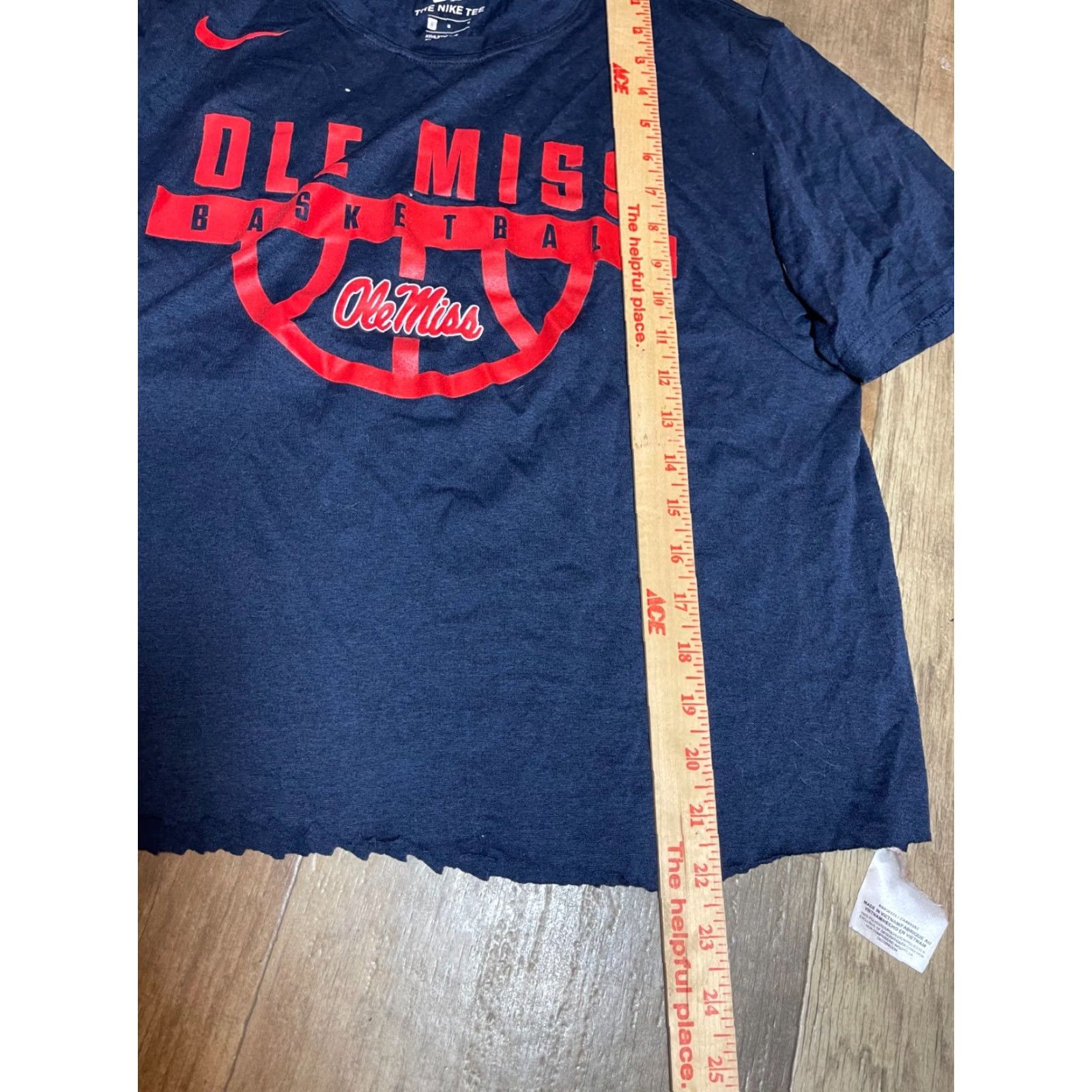 Nike NIKE Ole Miss Shirt Womens L Blue Short Sleeve Basketball Cut Off Bottom Shirt Size L / US 10 / IT 46 - 2 Thumbnail