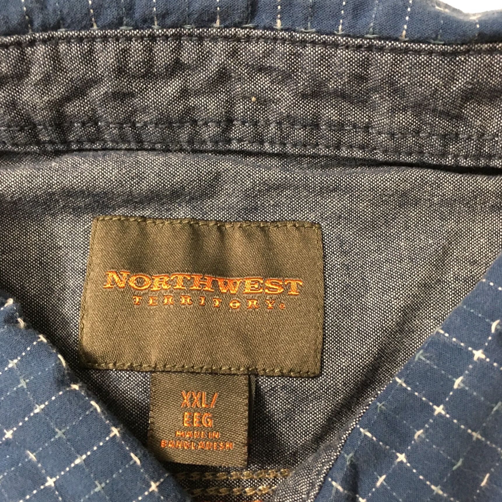 Vintage Northwest Territory Button-Up Western Shirt - 2XL, Blue Plaid, Short Sleeve, Cotton, Western Theme, Casual Travel, Men's Shirt Size US XXL / EU 58 / 5 - 2 Thumbnail