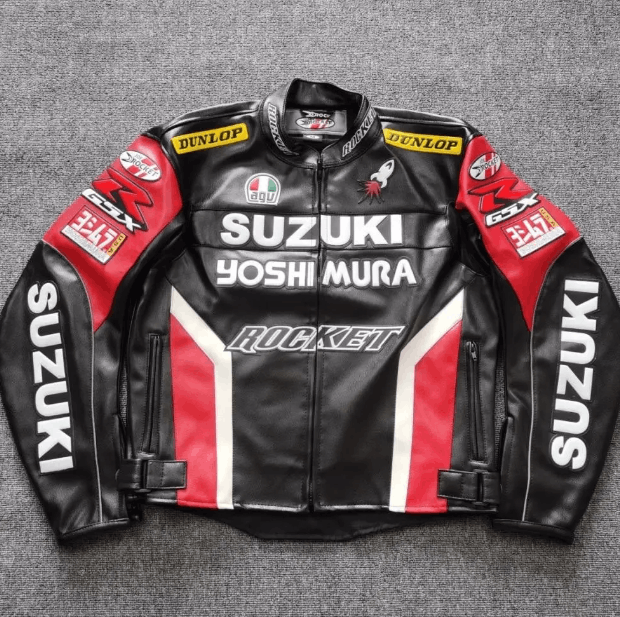 Leather × Vintage New Racing motorcycle anti-fall riding suit Size US L / EU 52-54 / 3 - 6 Thumbnail
