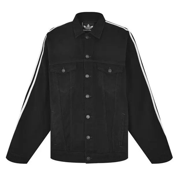Adidas × Balenciaga o1s1rm0424 Denim Jacket in Black/White Size US XL / EU 56 / 4 - 1 Thumbnail