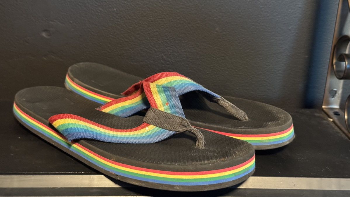 Saint Laurent Paris Saint Laurent Paris - rainbow 🌈 thong sandal Size US 13 / EU 46 - 2 Thumbnail