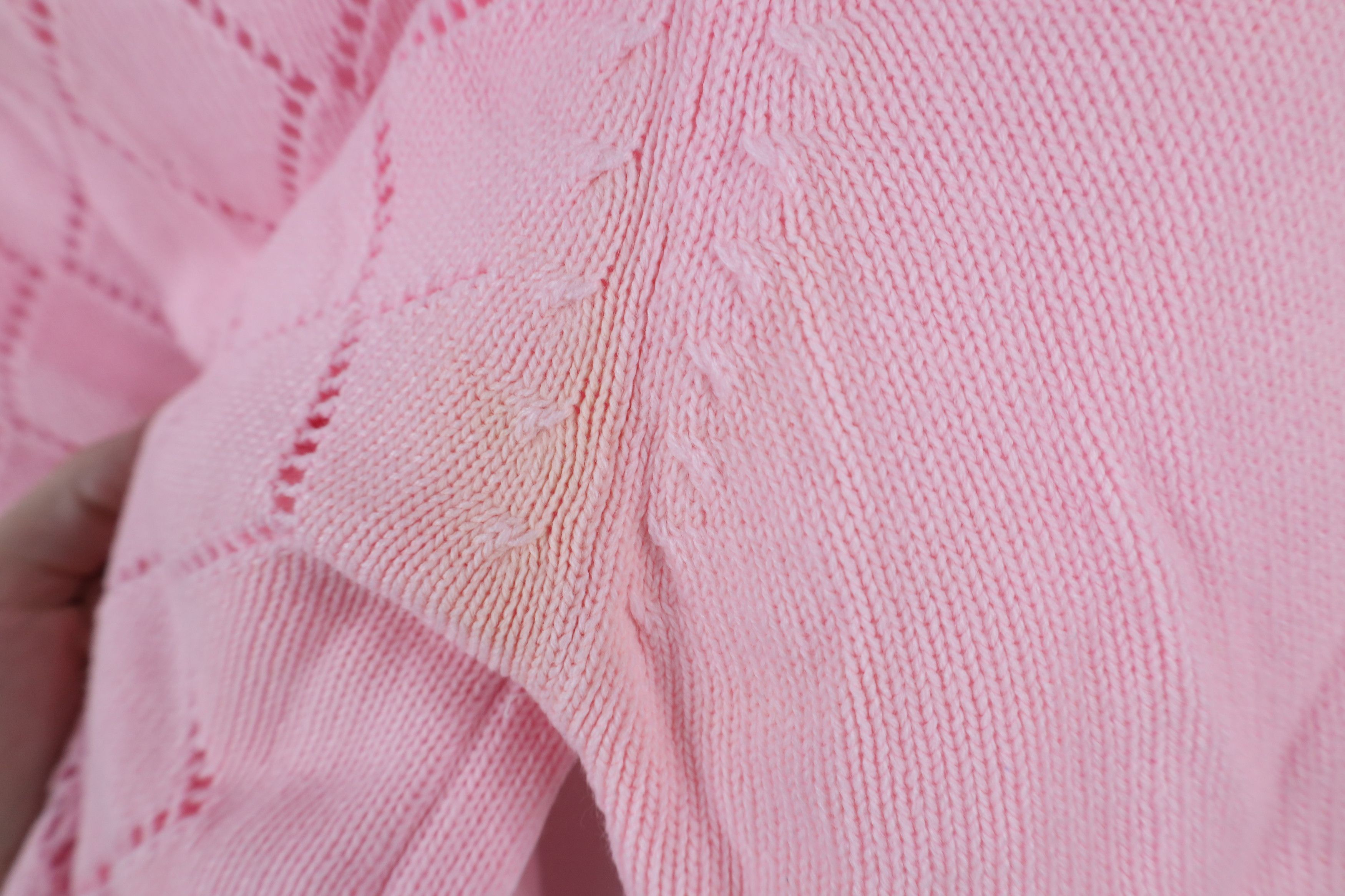 Vintage Vintage 70s Streetwear Diamond Knit Sweater Pink Size S / US 4 / IT 40 - 7 Thumbnail