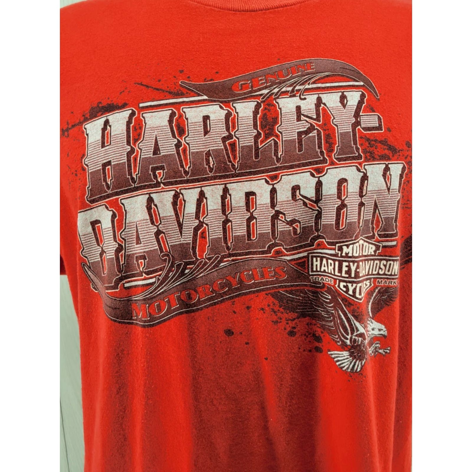 Harley Davidson Harley-Davidson T-Shirt Mens XL Red Short Sleeve Crew Neck Graphic Print Logo Vintage: No, Natchez Trace, Tuscumbia, Alabama Theme Biker, Motorcycle Size US XL / EU 56 / 4 - 5 Thumbnail