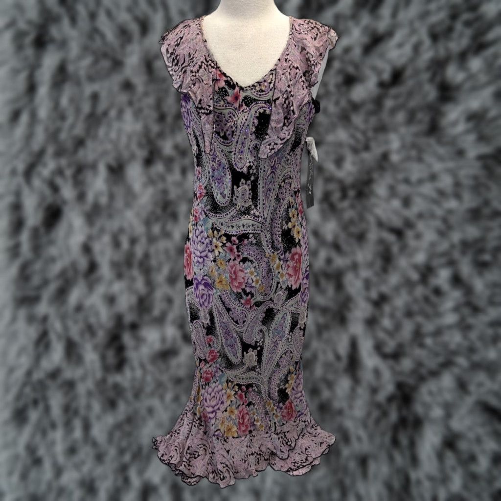 Vintage VINTAGE Lola P Slip Maxi Dress Purple Paisley Fairy Whimsigoth M Womens Size M / US 6-8 / IT 42-44 - 1 Thumbnail