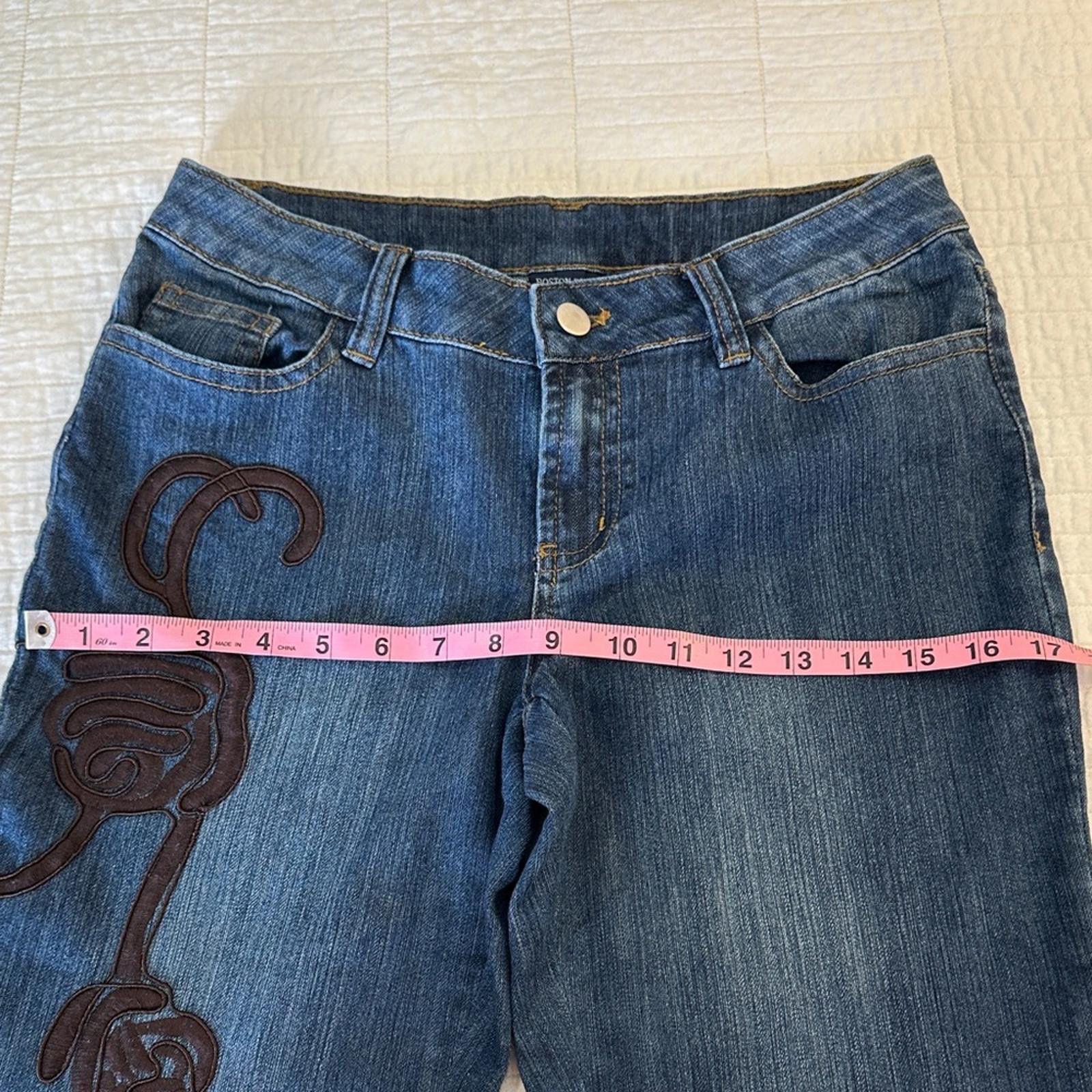 Other Boston Proper 4 Flare Denim Embellished Leg EUC Vintage Y2K Size 27" / US 4 / IT 40 - 7 Thumbnail