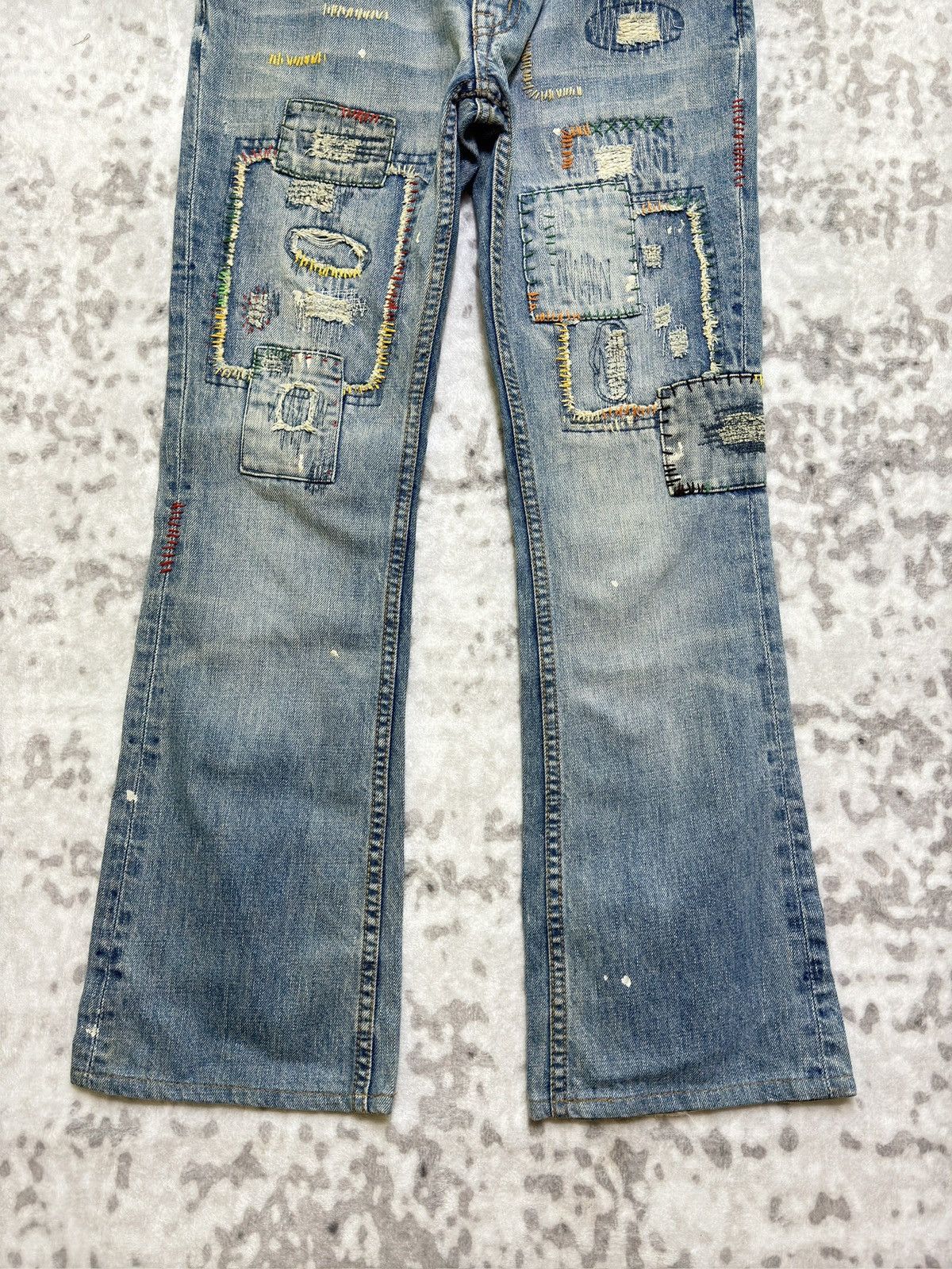 Hysteric Glamour Vintage Back Number Flared Patches Style Low Rise Denim Size US 30 / EU 46 - 8 Thumbnail