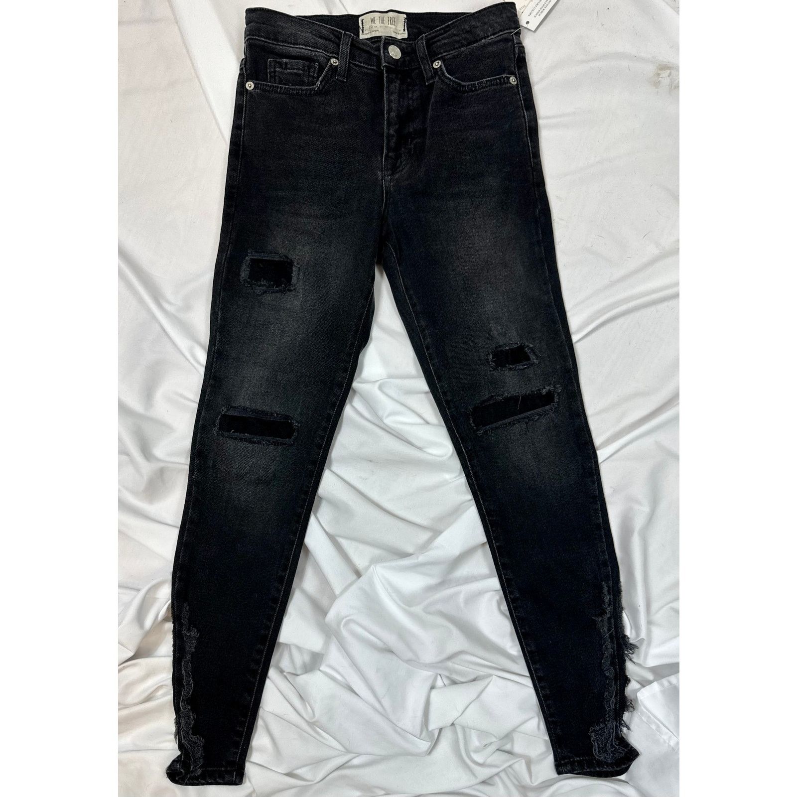 Free People Free People About a Girl Ripped Skinny Jeans Black 25 Size 25" / US 0 / IT 36 - 9 Thumbnail