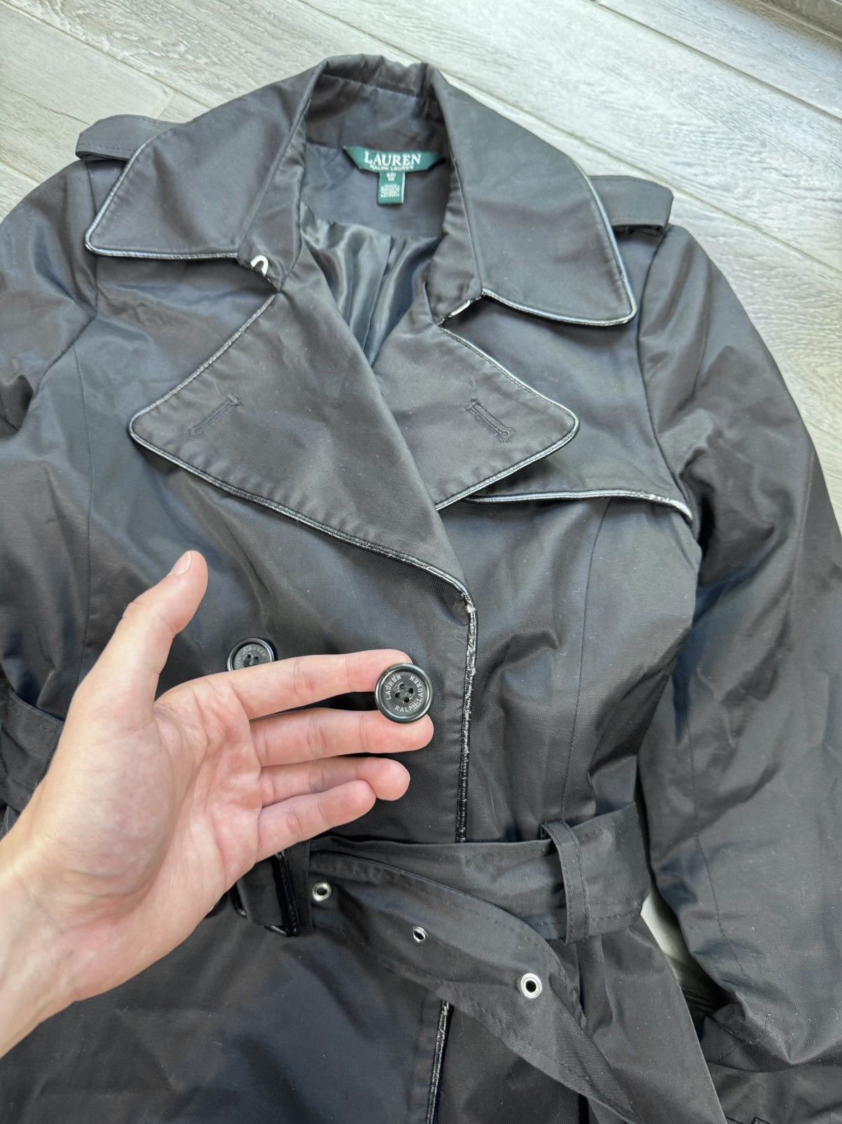 Lauren Ralph Lauren Lauren Ralph Lauren Black Trench Coat Jacket Size S / US 4 / IT 40 - 8 Thumbnail