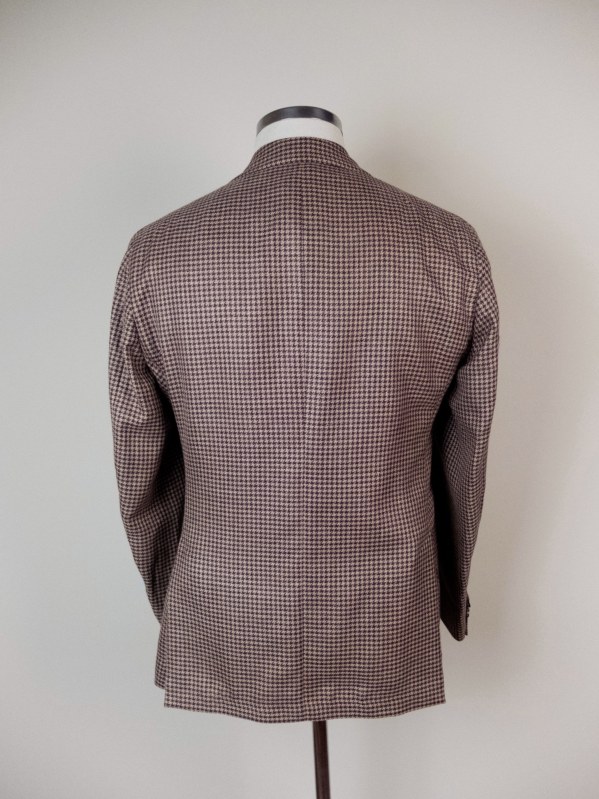Luigi Bianchi LUIGI BIANCHI brown wool silk linen houndstooth sportcoat Size 40R - 2 Thumbnail