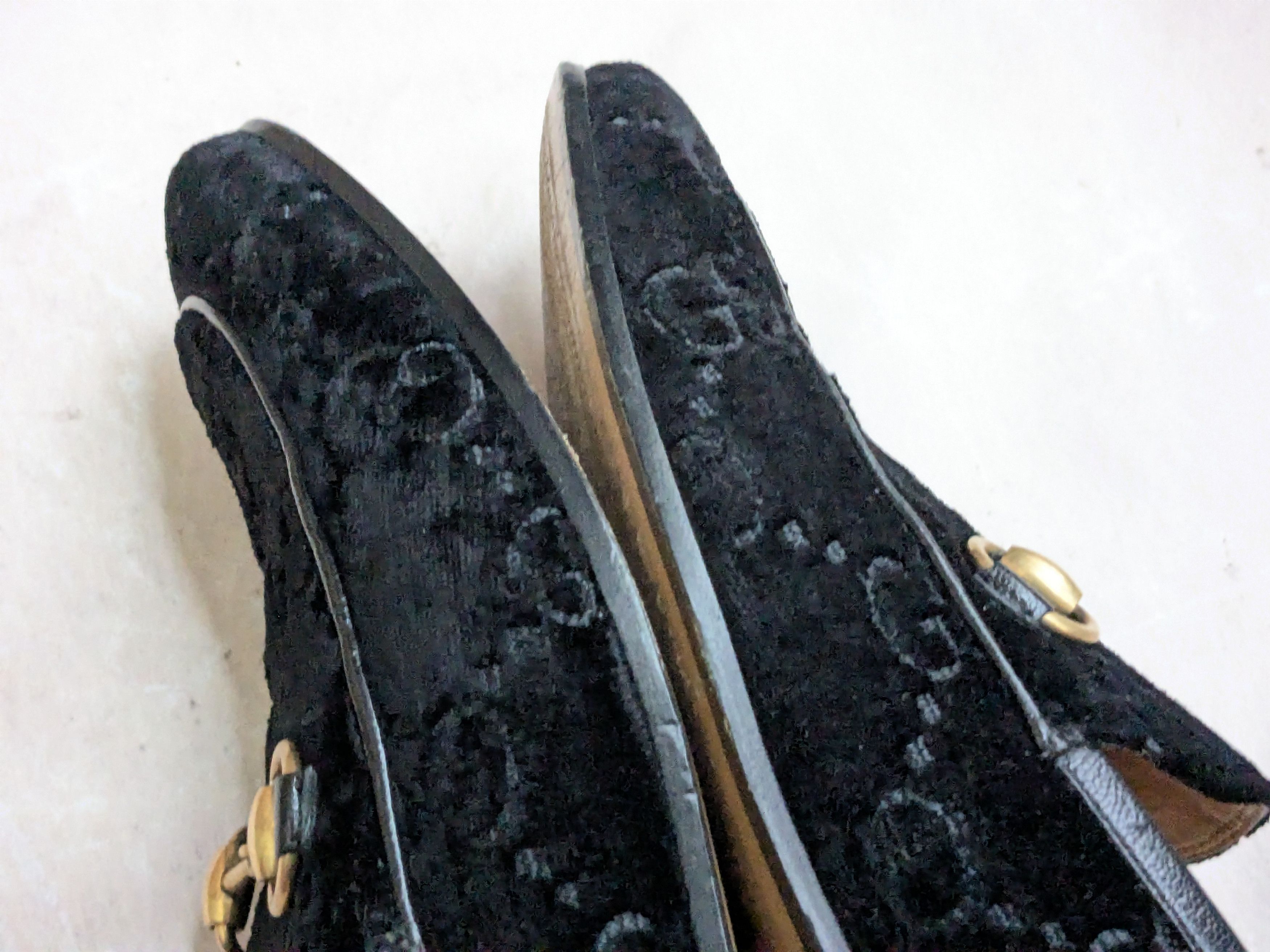 Gucci Horsebit Loafers Black 7 Velvet Monogram GG Logo - www  display picture 3