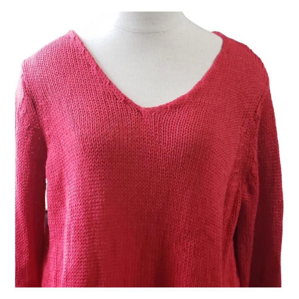 Designer CT1766 Wooden Ships Red Sweater Long Sleeve S/M Size S / US 4 / IT 40 - 2 Thumbnail