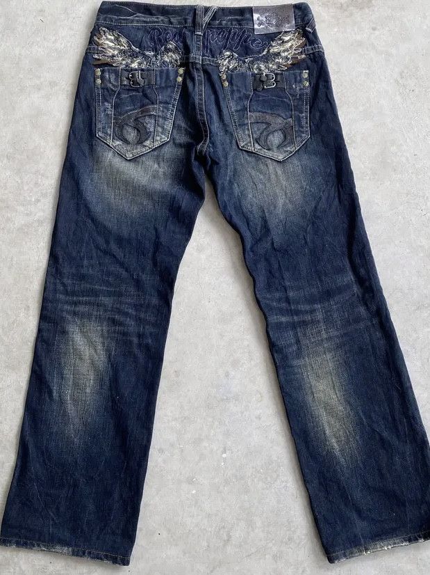 14th Addiction FLARE Red Pepper Japan Patch Wings Jeans Size US 32 / EU 48 - 7 Thumbnail