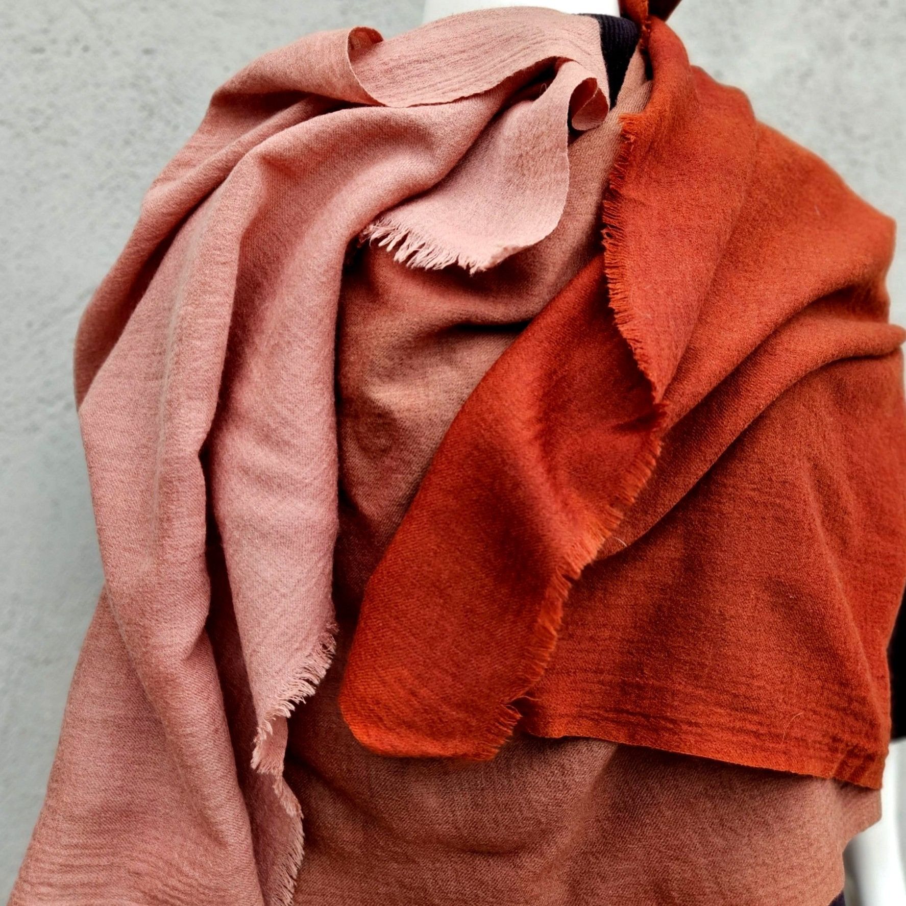 Donna Karan Vintage Donna Karan Signature Wool Shawl Wrap Rust Blush Omb Size ONE SIZE - 12 Thumbnail