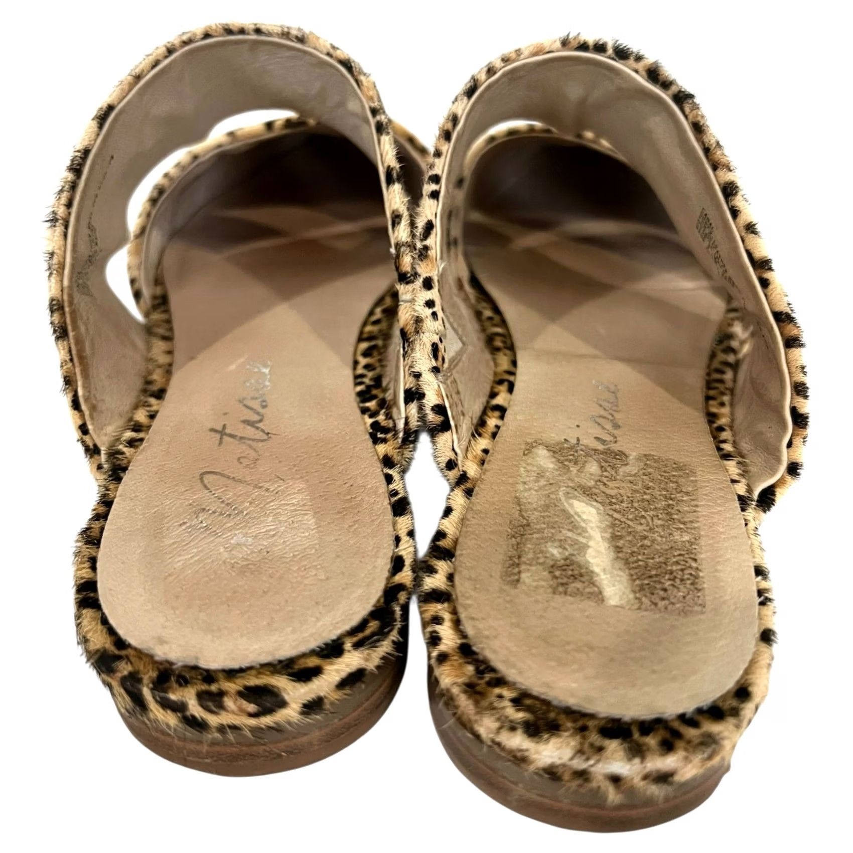 Matisse Matisse Flats Mules Animal Print Fur Dyed Cow Leather Slides Pointed Toe 8.5 Tan Women Slip On Flat Size US 9 / IT 39 - 4 Thumbnail