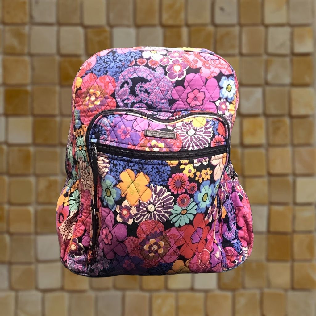Vera Bradley Vera Bradley Campus Backpack Fiesta Floral Quilted Travel Bag 14314-G15 VBD17 Size ONE SIZE - 1 Thumbnail