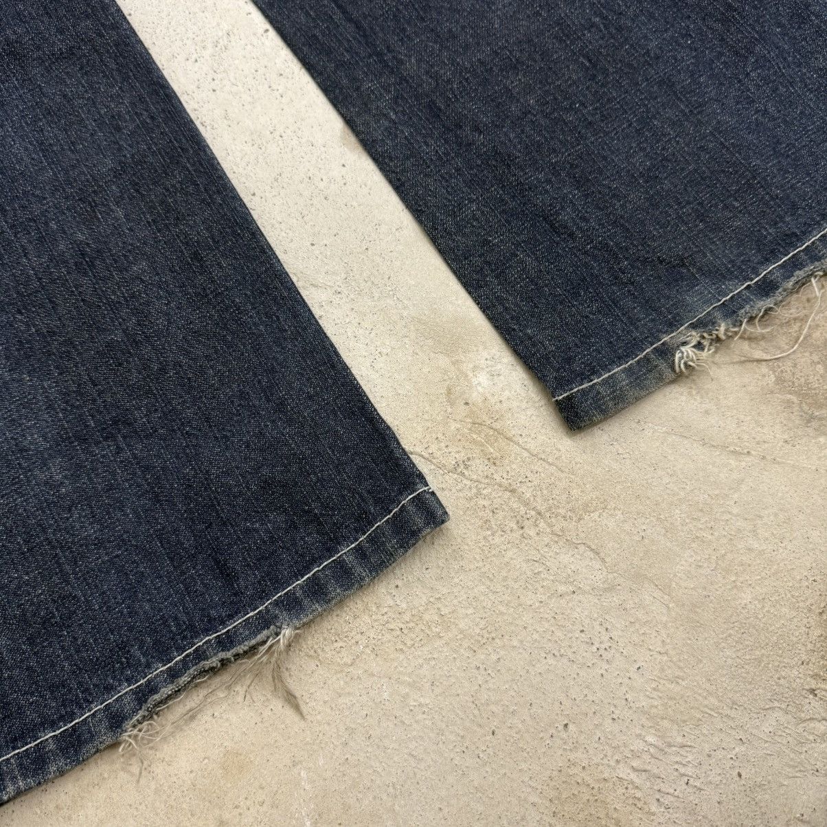 Japanese Brand Wide Leg Unisex Blue Moon Blue Whisker Printed Denim Pants Size US 29 - 12 Thumbnail