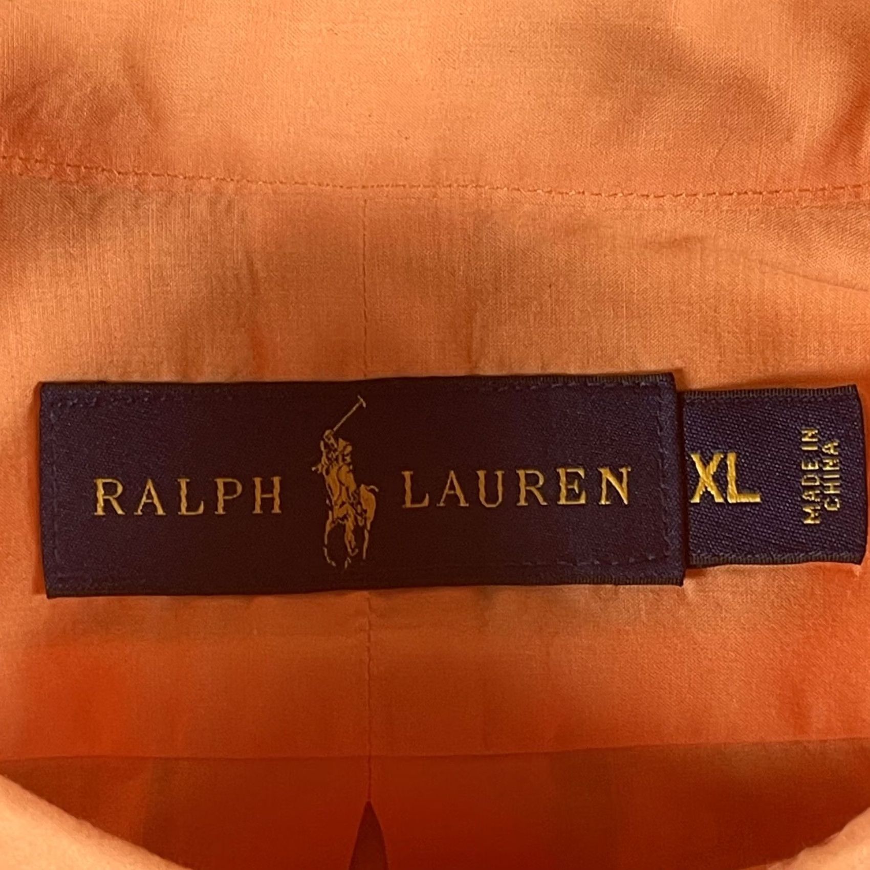 Polo Ralph Lauren Polo Ralph Lauren Mens XL Long Sleeve Button Up Pumpkin Orange Green Pony Preppy Shirt Size US XL / EU 56 / 4 - 4 Thumbnail