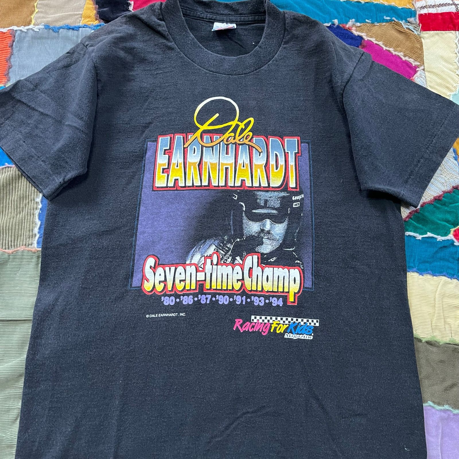 NASCAR Vintage Dale Earnhardt Seven-Time Champ Graphic Kids Black T Size US L / EU 52-54 / 3 - 1 Thumbnail