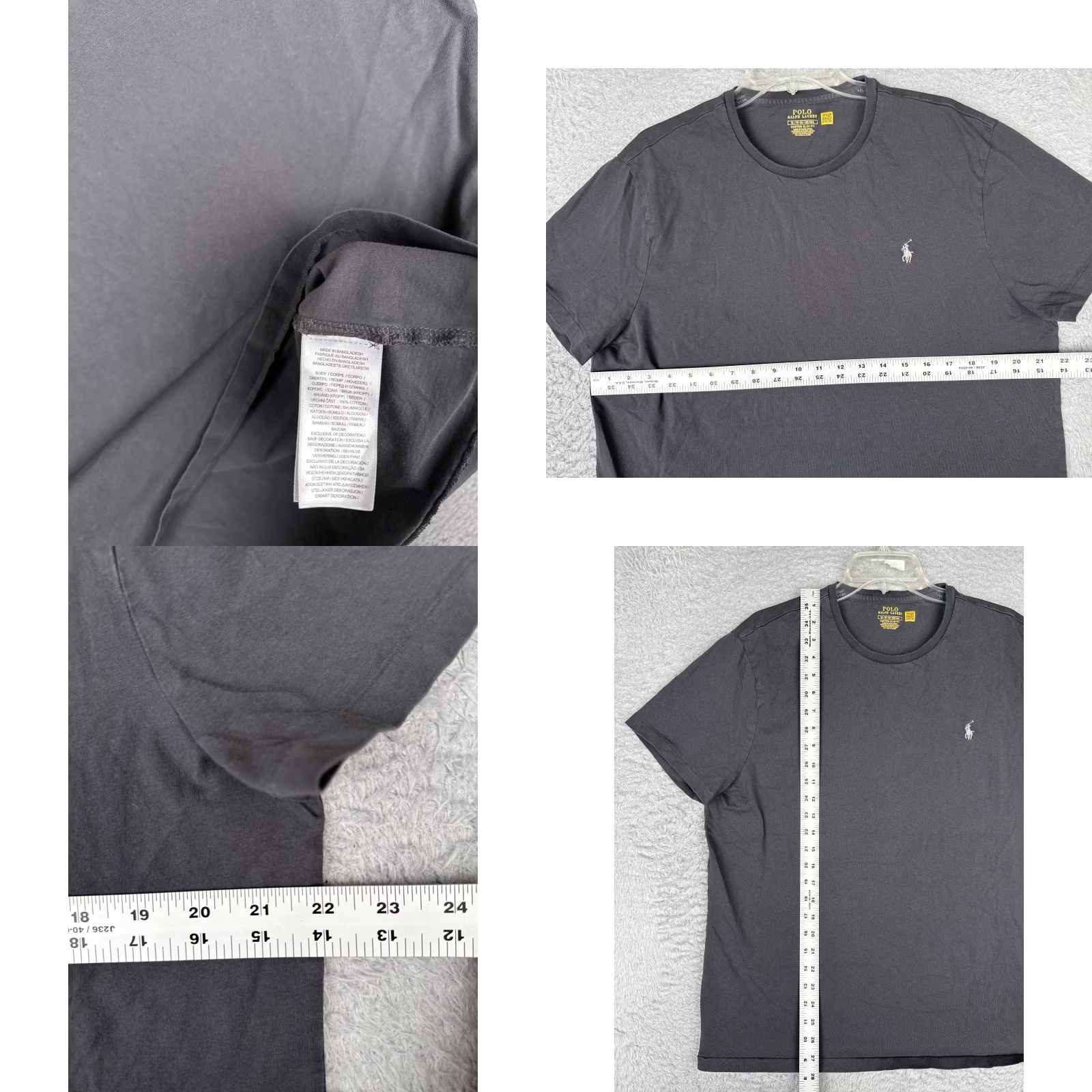 Ralph Lauren Ralph Lauren Polo Shirt Adult XL Gray 100% Cotton Slim Fit Crew Neck Embroidered Logo Vintage: No Mens T-Shirt Casual Sports Classic Designer Size US XL / EU 56 / 4 - 8 Thumbnail