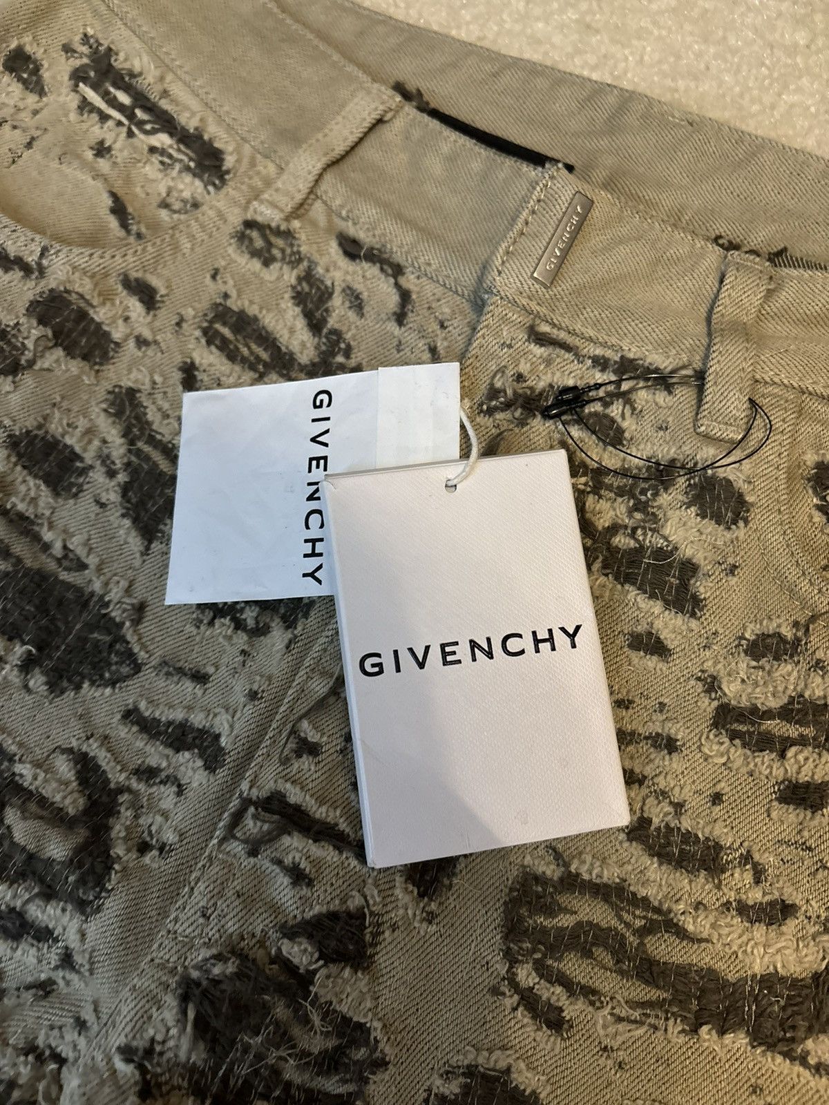 Givenchy Givenchy Distressed Camo Zipper Slim Fit Jeans Brown Beige Size US 30 / EU 46 - 6 Thumbnail