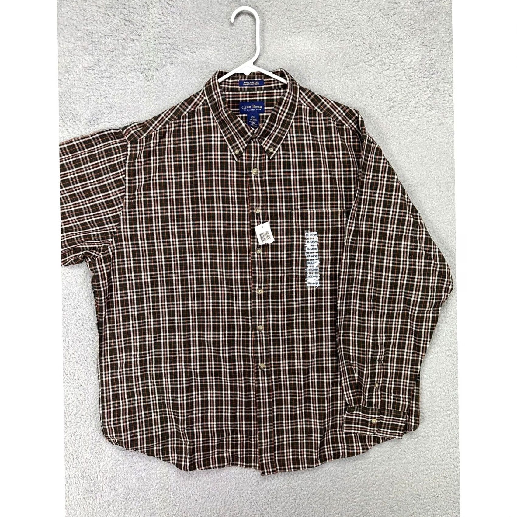 Club Room Club Room Shirt Adult 2XL Charter Club Green Orange Plaid Button Down Mens NEW Size US XXL / EU 58 / 5 - 3 Thumbnail