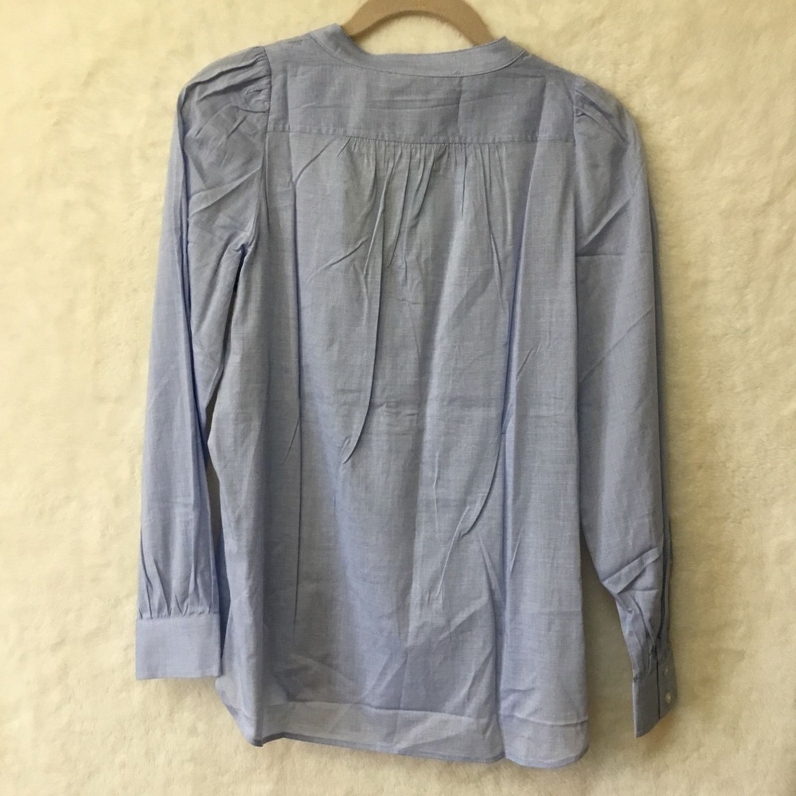 Loft Loft Blue Pintucked Pleated Tunic Shirt Size S / US 4 / IT 40 - 6 Thumbnail