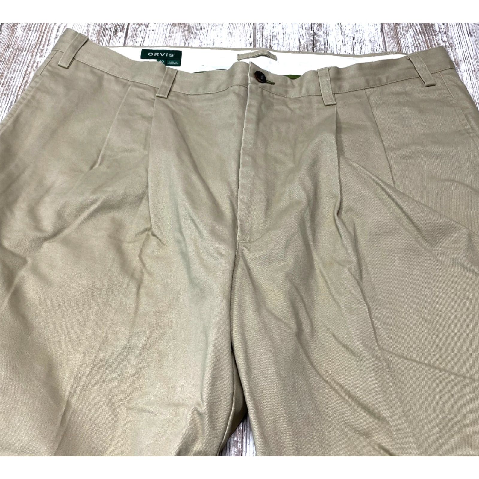 Orvis Orvis Mens 40 Khaki Pants Pleated Cuffed Tan Brown Outdoor Fishing 7449 Size US 40 / EU 56 - 7 Thumbnail