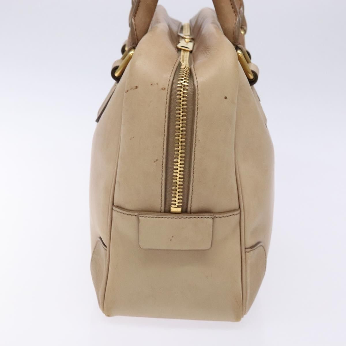 Celine CELINE Hand Bag Leather Beige Gold Size ONE SIZE - 4 Thumbnail