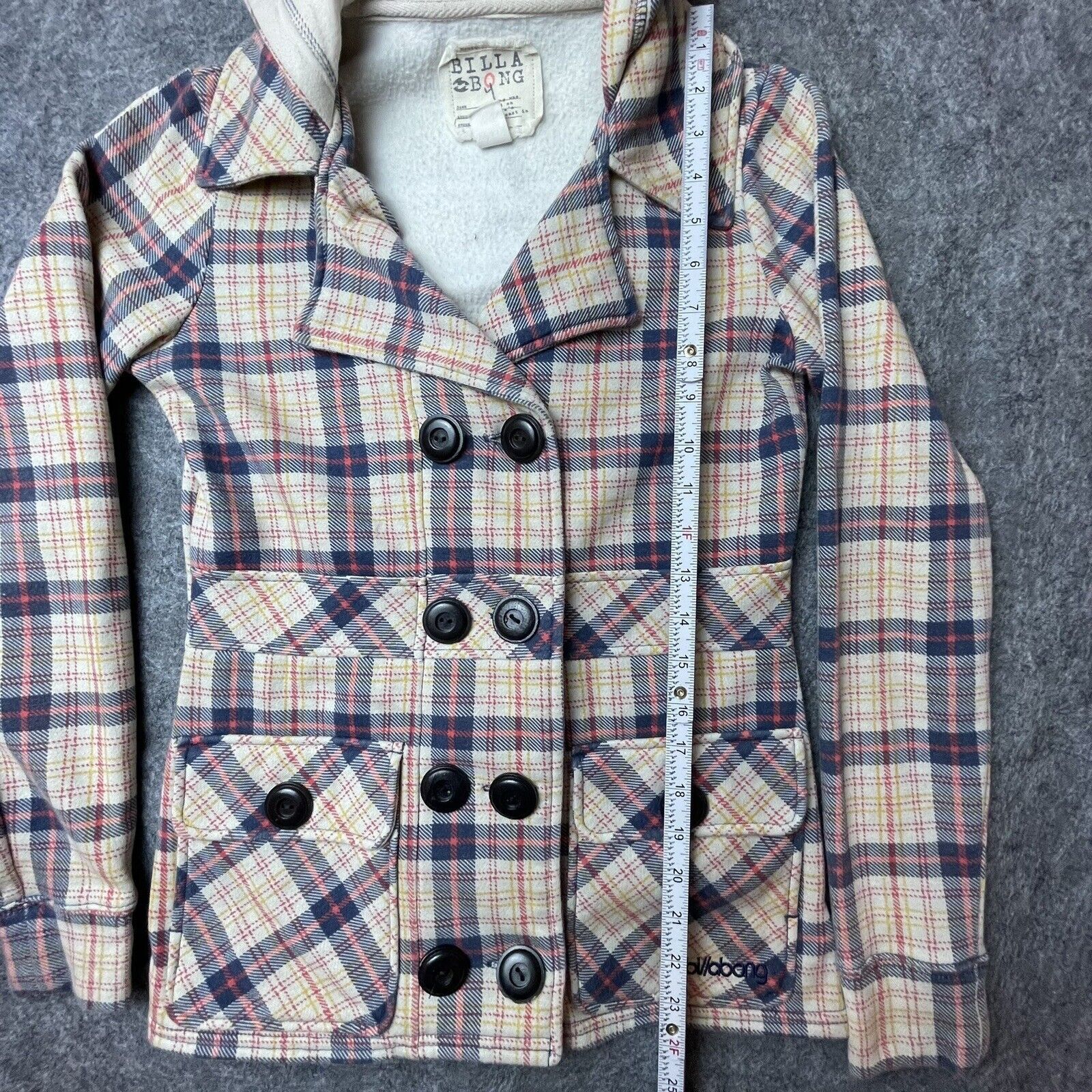 Billabong Billabong Jacket Women Small Hoodie Sweatshirt Plaid Peacoat Size S / US 4 / IT 40 - 5 Thumbnail