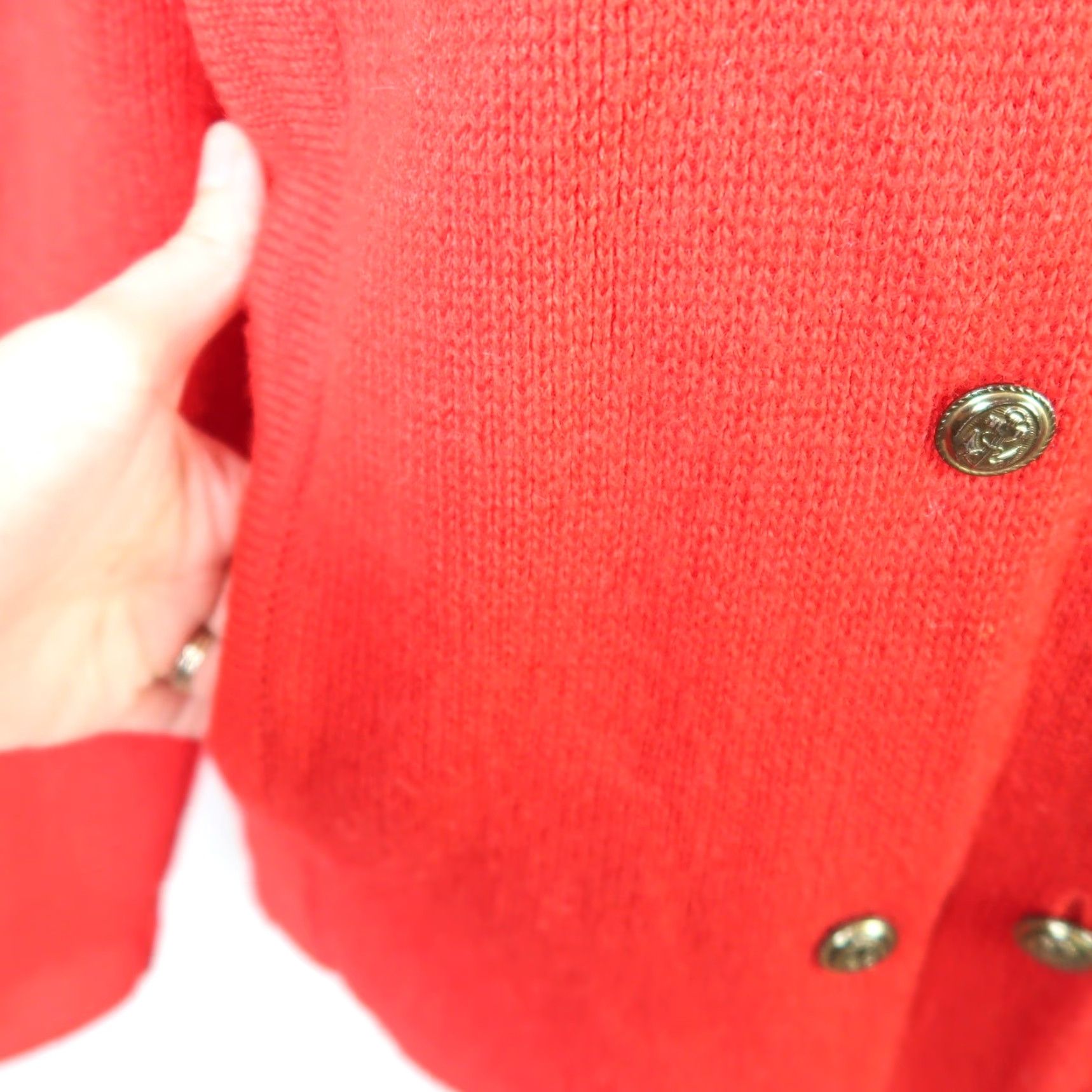 Talbots VINTAGE Talbots Cardigan Wool Knit Double Breasted Red S Sweater Women's 90s 80s Long Sleeve Front Button Casual Workwear Fall Winter Size S / US 4 / IT 40 - 6 Thumbnail