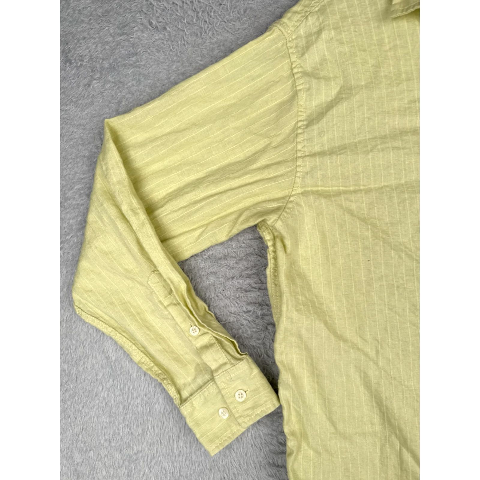 Vintage Carribean Shirt Men Medium Yellow Linen Cotton Blend Button-Up Long Sleeve Shirt Size US M / EU 48-50 / 2 - 3 Thumbnail