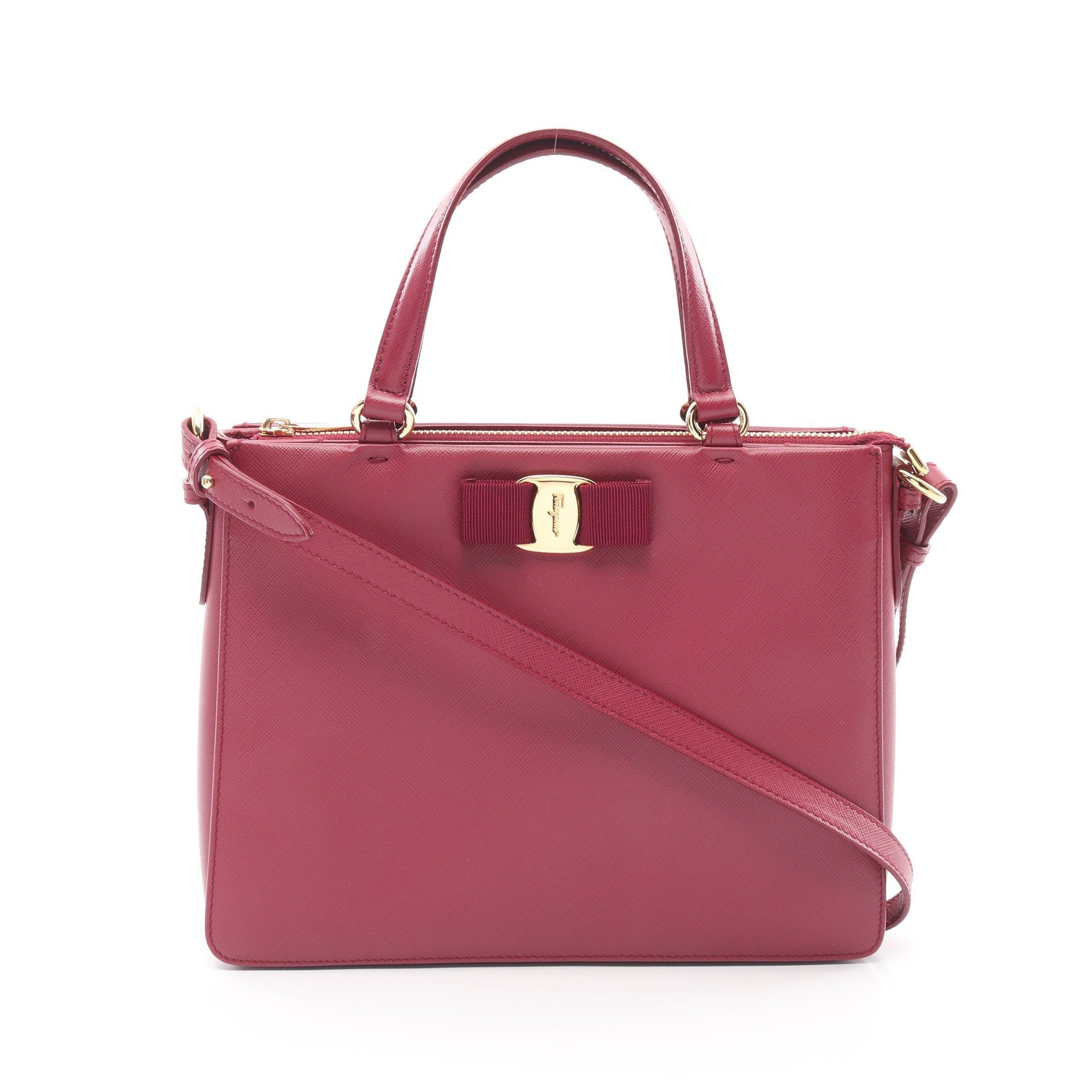 Salvatore Ferragamo Salvatore Ferragamo Vara Ribbon Handbag Leather Pink Purple Size ONE SIZE - 1 Thumbnail