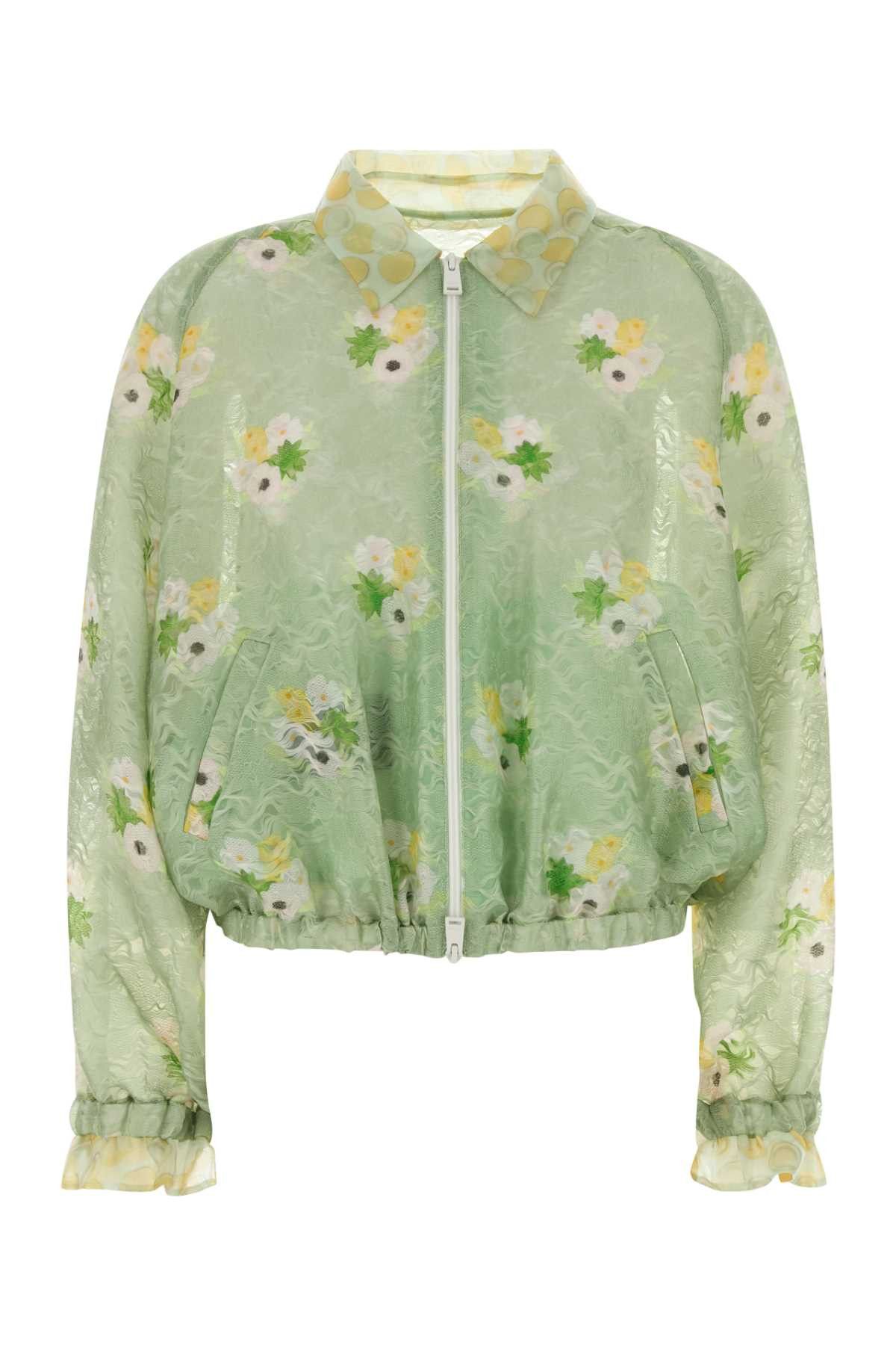 Fendi Green Organza Bomber Jacket Size S / US 4 / IT 40 - 1 Thumbnail
